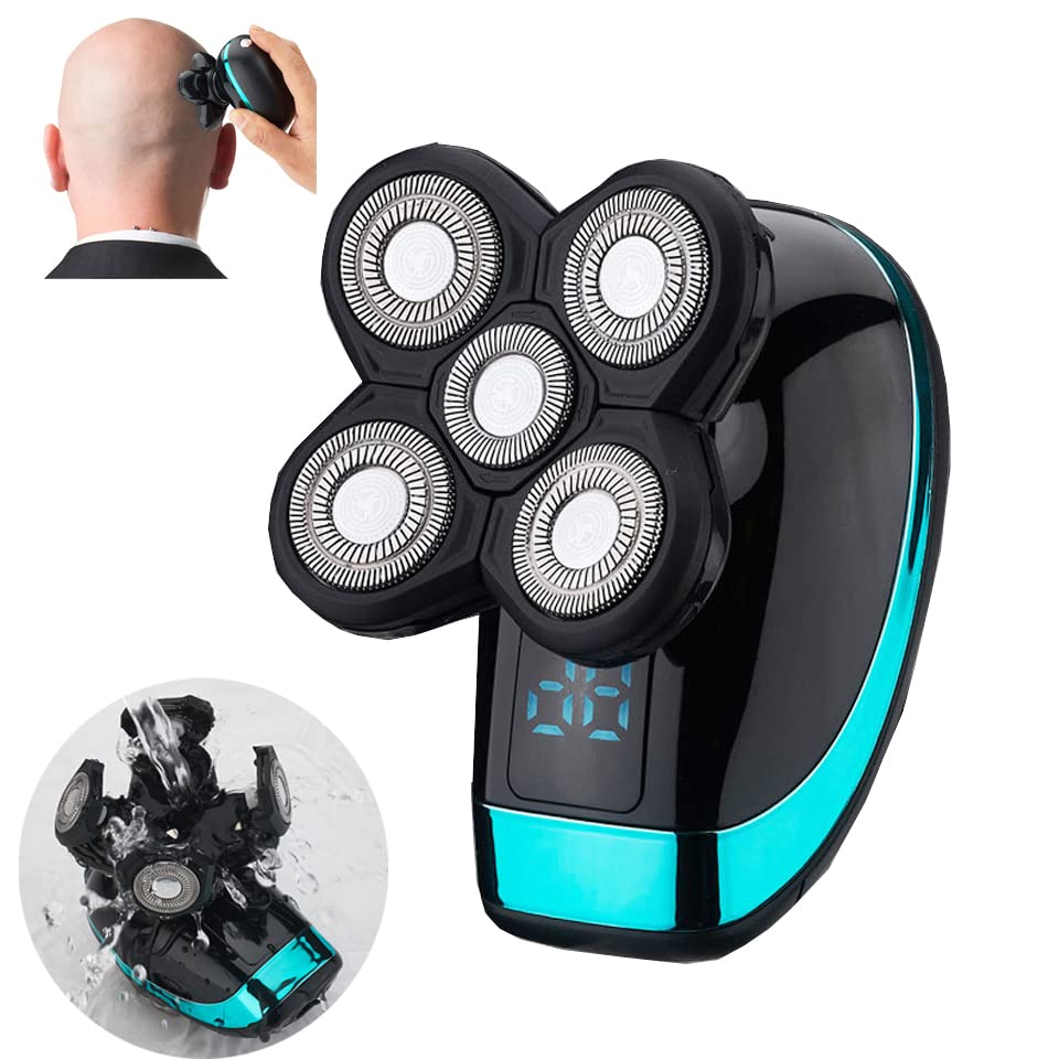5-in-1 Waterproof Electric Razor for Men - USB Rechargeable Beard Trimmer, Bald Head Shaver & Hair Clipper | Perfect for Travel, Home & Gym Use