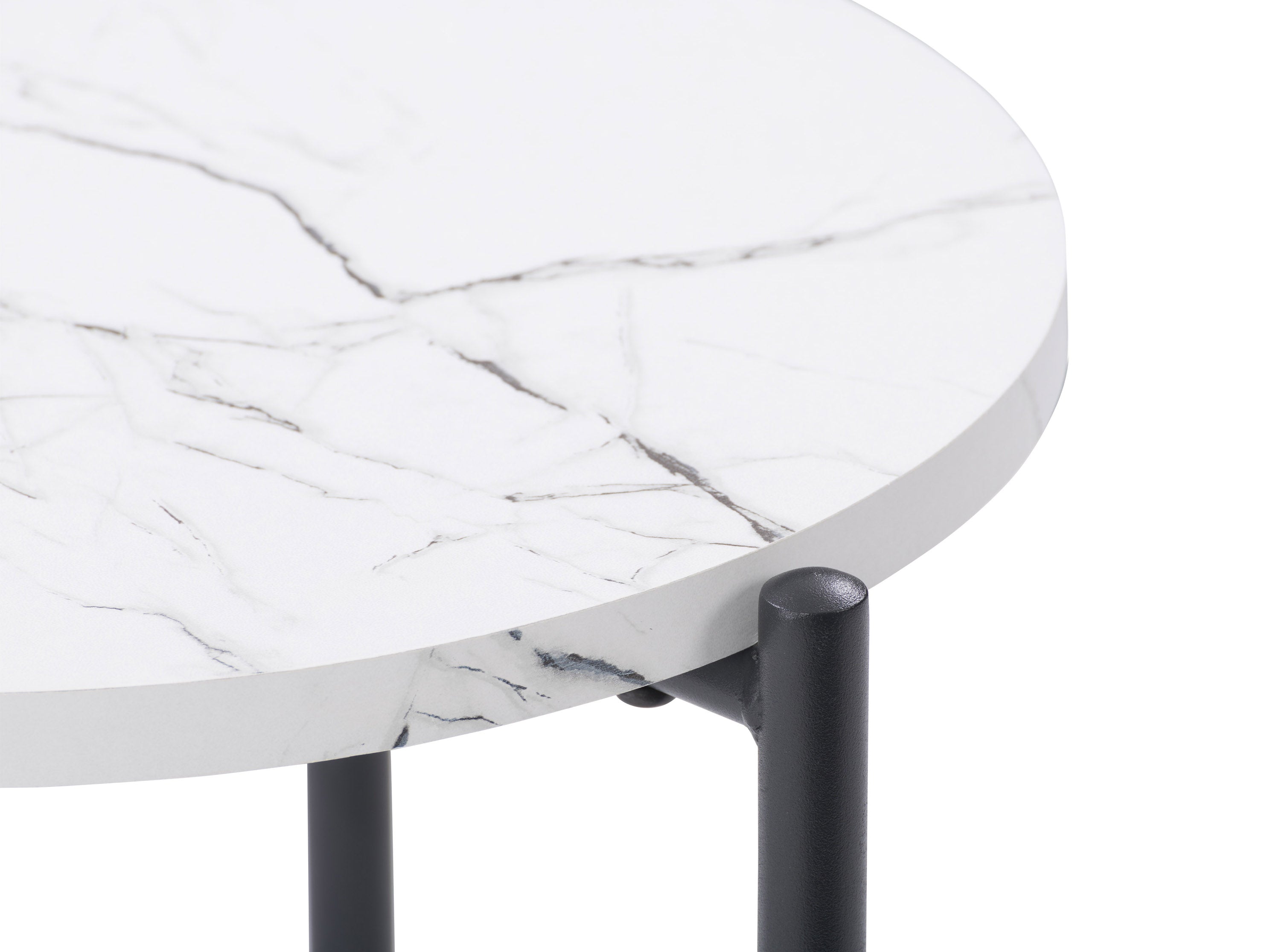 Round Two Tier Side Table - Modern End Table with Storage Shelf for Living Room, Bedroom & Office - Perfect for Holding Drinks, Books & Decor