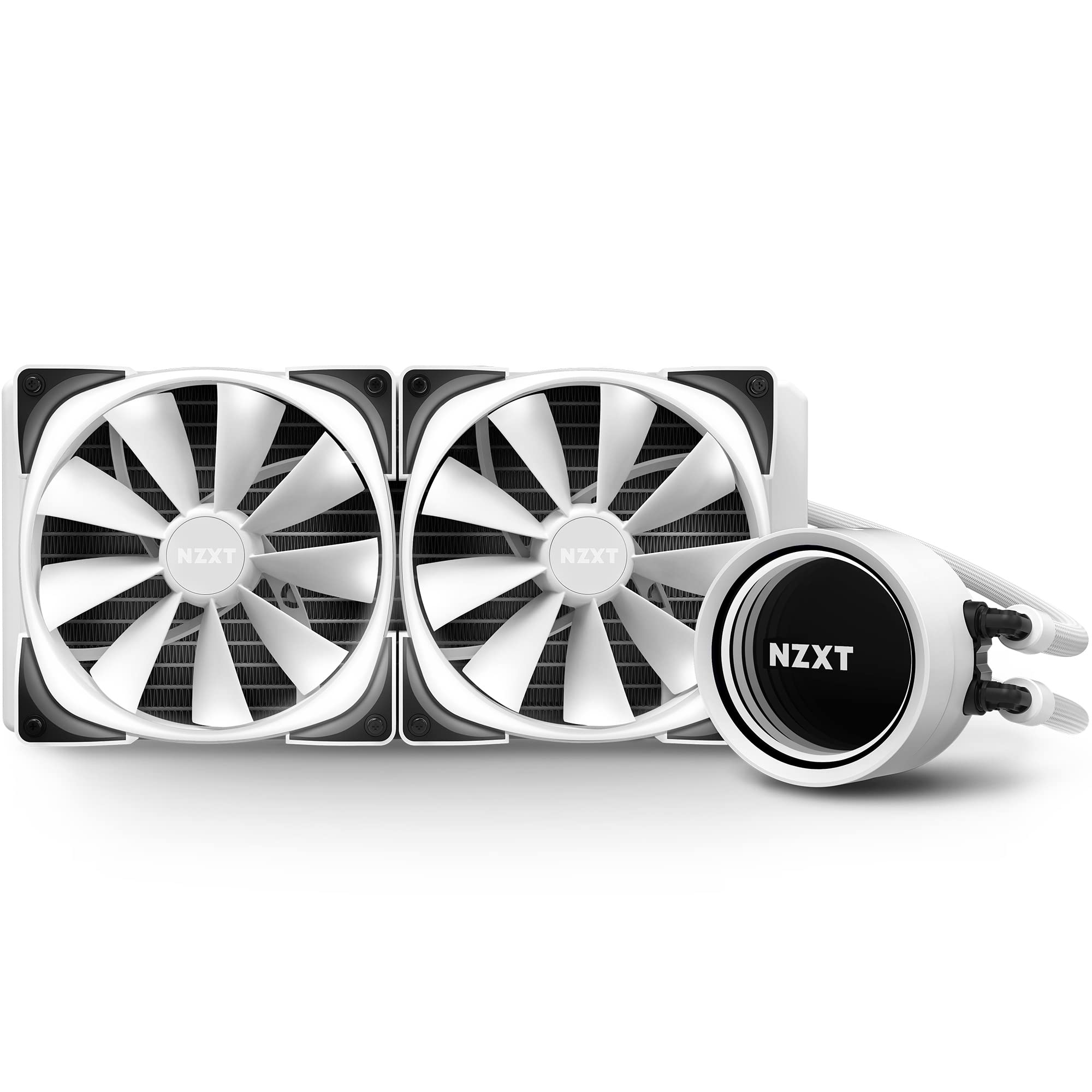 NZXT Kraken X63 RGB 280mm AIO Liquid CPU Cooler - Infinity Mirror Design with RGB Lighting - Includes 2 Aer RGB V2 140mm Fans - White - Perfect for Gaming PCs and High-Performance Workstations