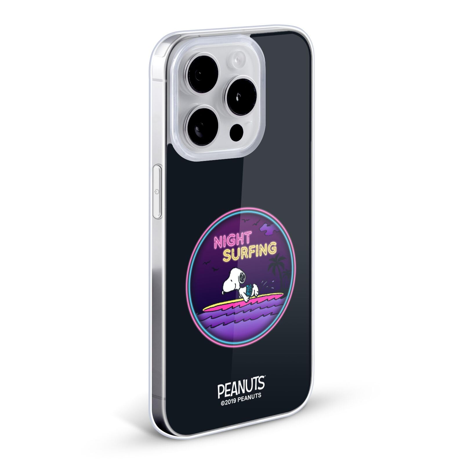 Officially Licensed Peanuts Night Surfer Snoopy Aloha Disco Soft Gel Case for iPhone 7 Plus/8 Plus - Hawaiian Beach Party & Summer Vacation Style Phone Cover
