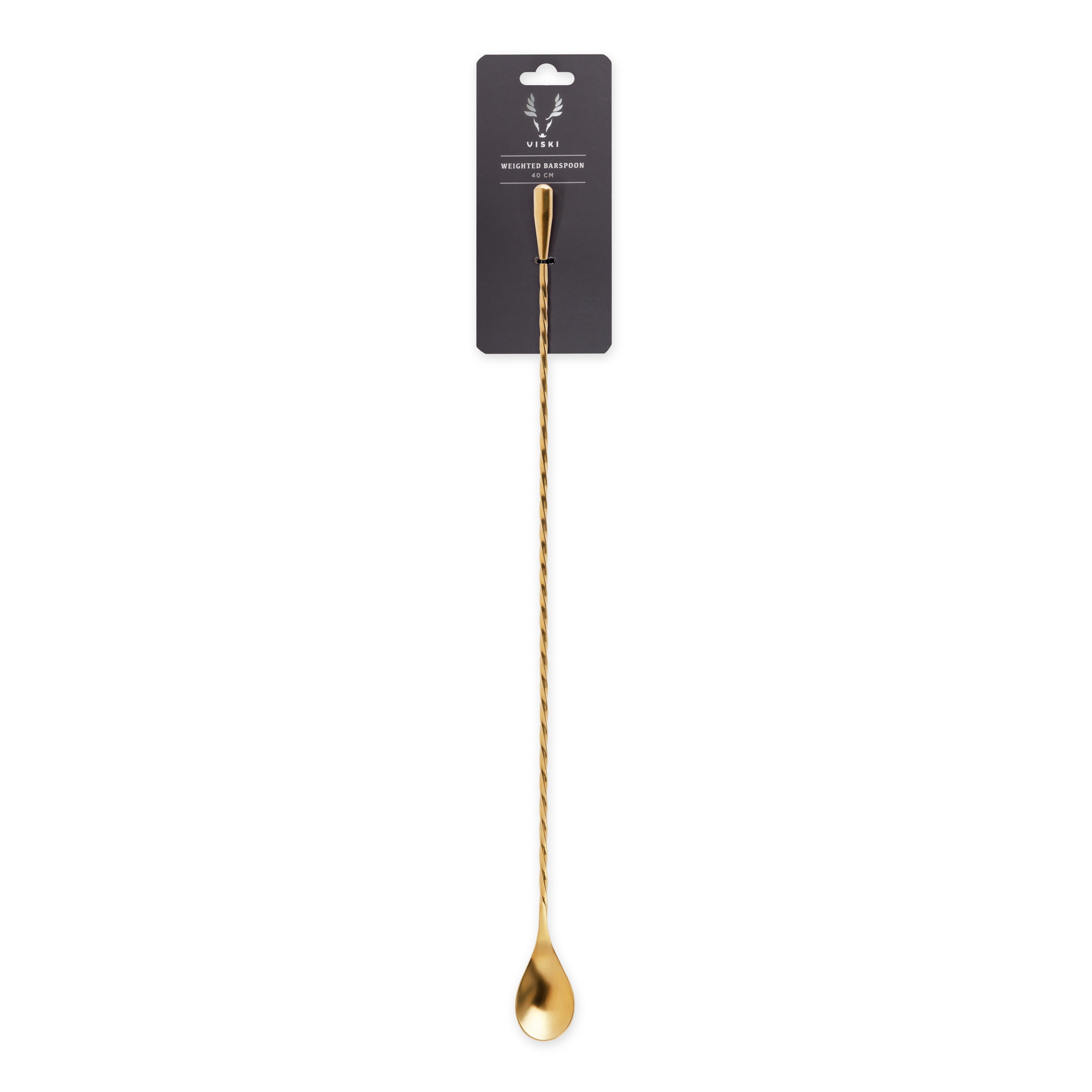 Belmont 40cm Weighted Bar Spoon - Professional Stainless Steel Cocktail Mixing Tool for Bartenders - Perfect for Mixing, Stirring & Layering Drinks at Home Bars & Cocktail Parties