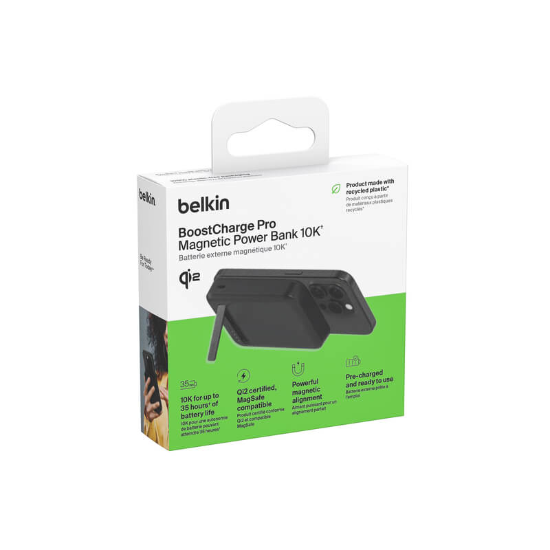 Belkin 10000mAh Qi2 Certified Portable Power Bank - Fast Wireless Charging for iPhone, Samsung, AirPods | Perfect for Travel, Camping & Emergency Power Backup