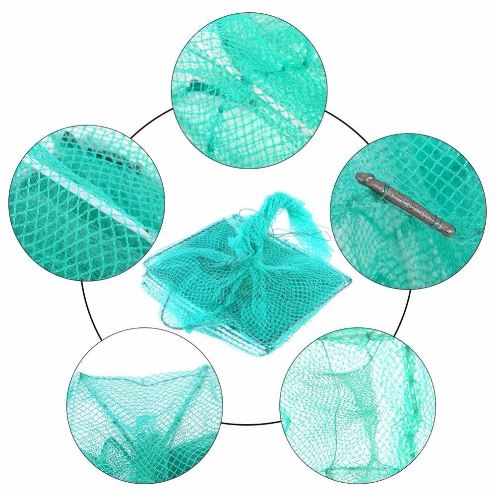 TOPIND Collapsible Fishing Net Cage - Cast Net Trap for Crawfish, Shrimp & Lobster | Durable Nylon Dip Cage for Bait Fishing | Ideal for Freshwater & Saltwater Fishing