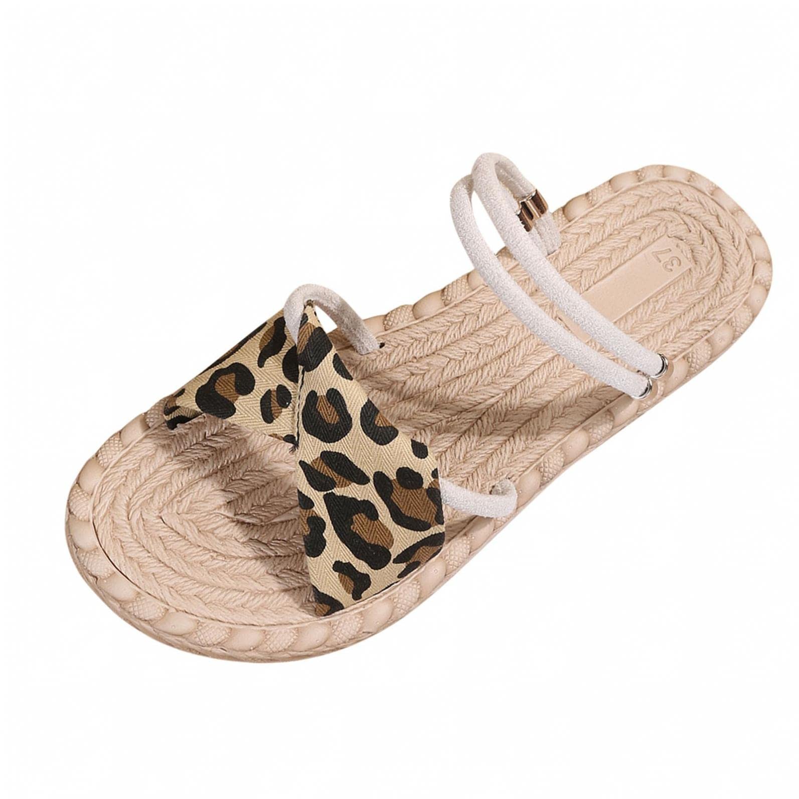 Women's Leopard Print Wedge Espadrille Platform Sandals - Comfortable Beach Shoes for Summer, Casual Outings & Vacation Wear