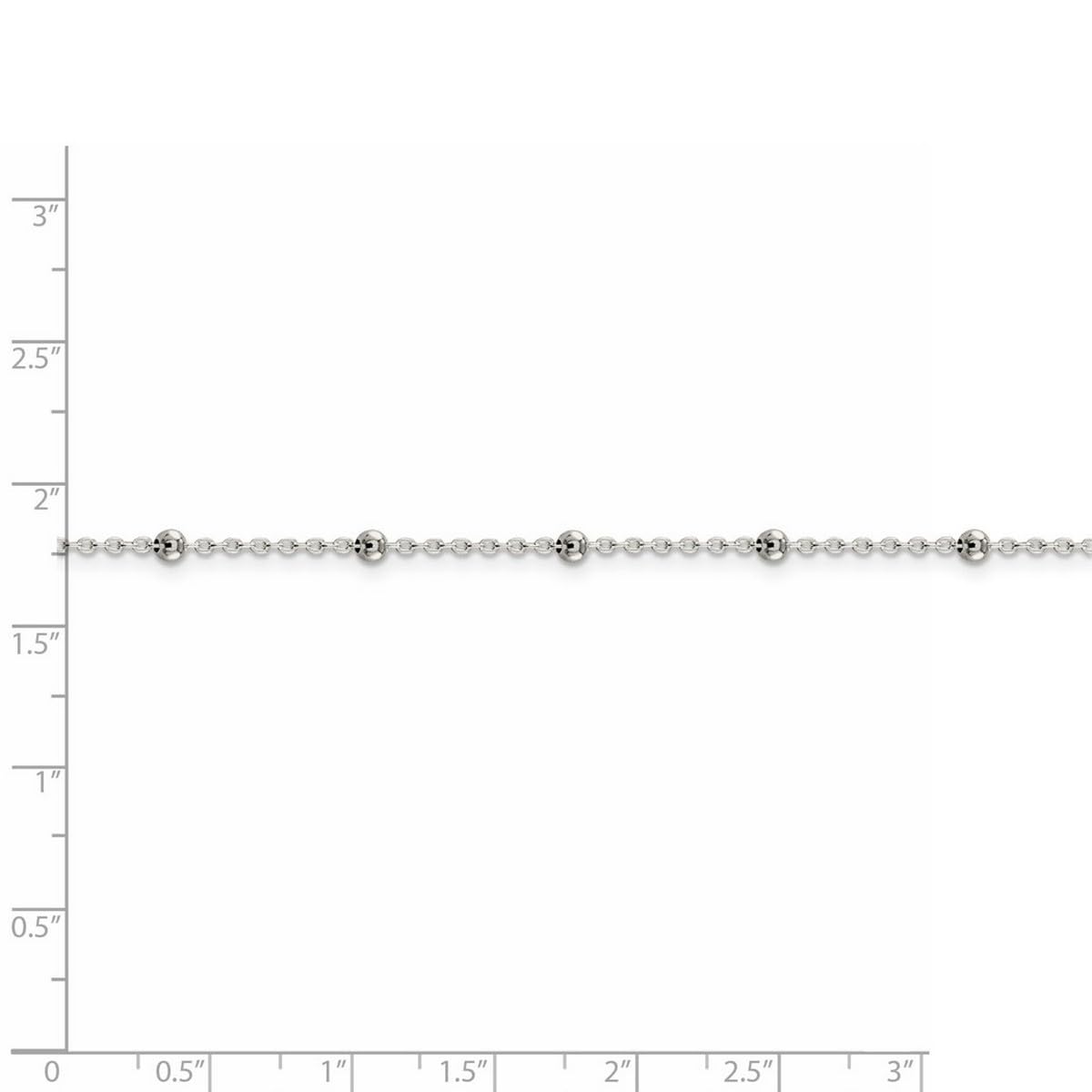 925 Sterling Silver 1mm Beaded Chain Necklace - 24 Inch Polished Spring Ring Closure | Dainty Jewelry for Women & Men | Perfect for Layering, Gift Giving & Everyday Wear