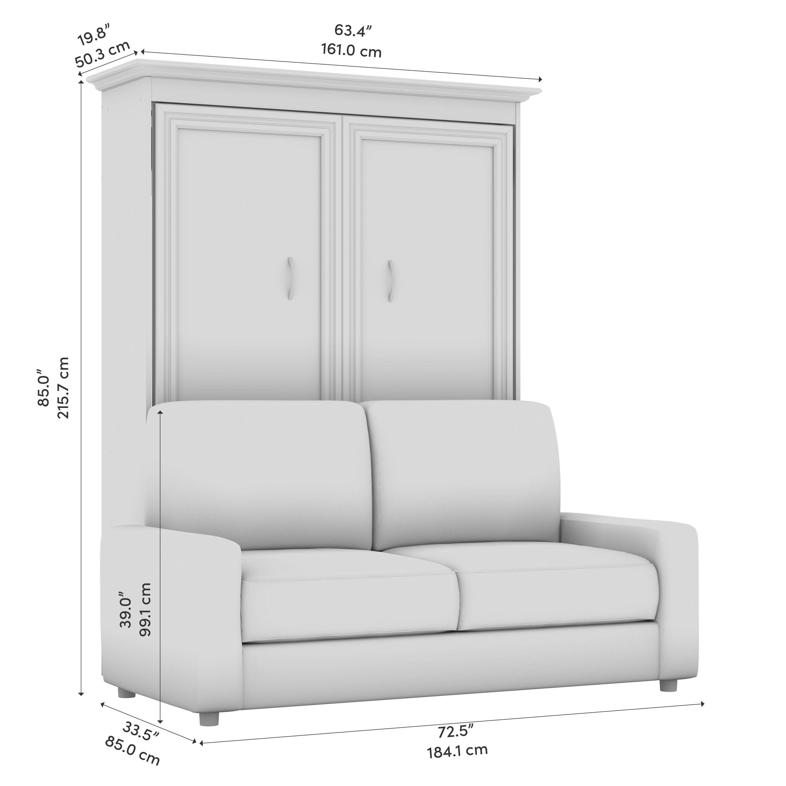 Space-Saving Full Murphy Wall Bed with Sofa - 2 Color Options | Perfect for Small Apartments, Guest Rooms & Studio Living
