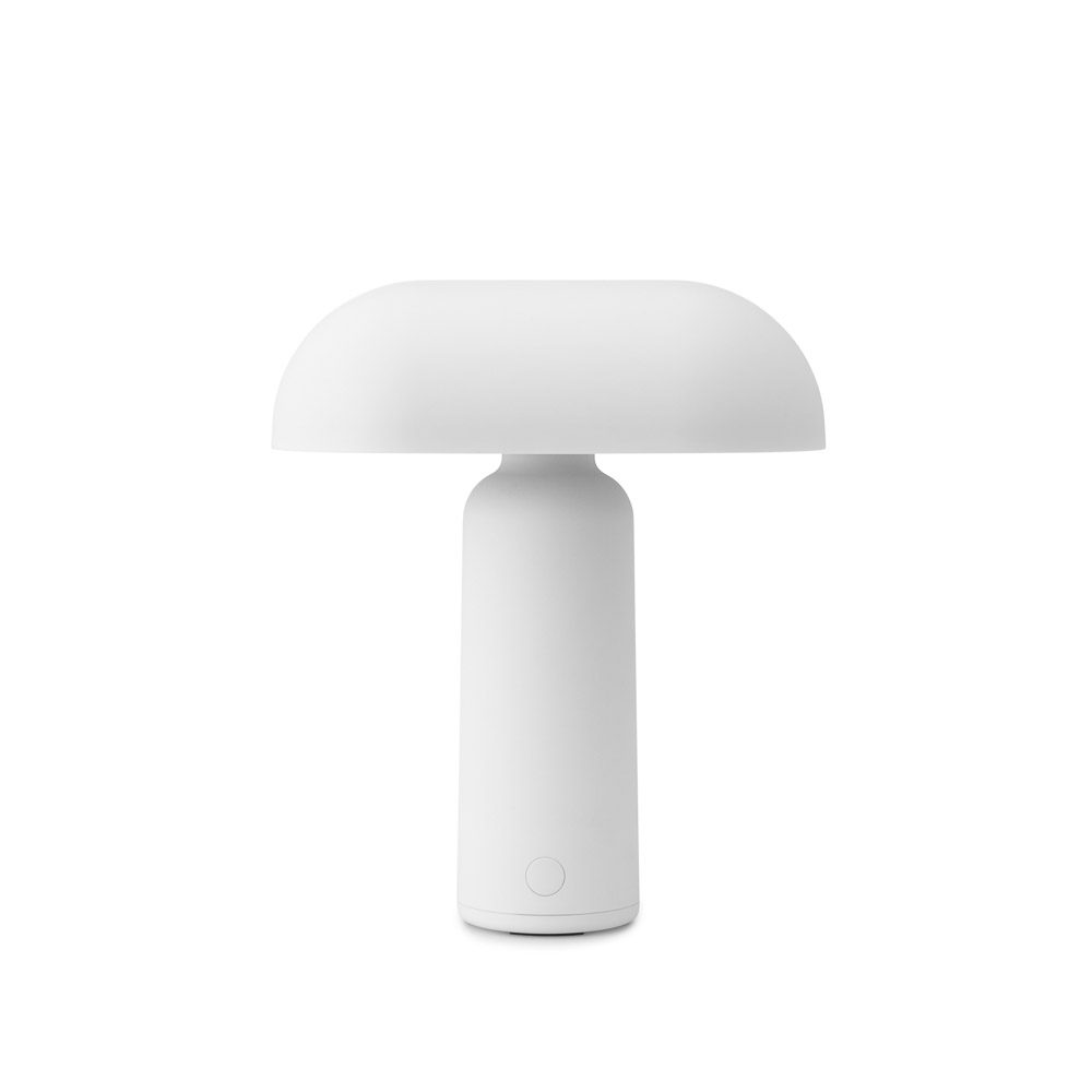 Normann Copenhagen Porta Portable Table Lamp - Modern White LED Desk Light for Home, Office & Dorm Room | Battery Operated Night Light for Bedside, Reading & Decor
