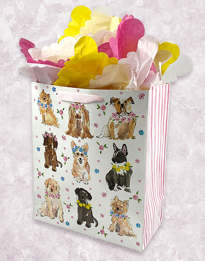 Happy Floral Hounds Gift Bags - Elegant Garden Party Favor Bags for Weddings, Baby Showers & Special Occasions