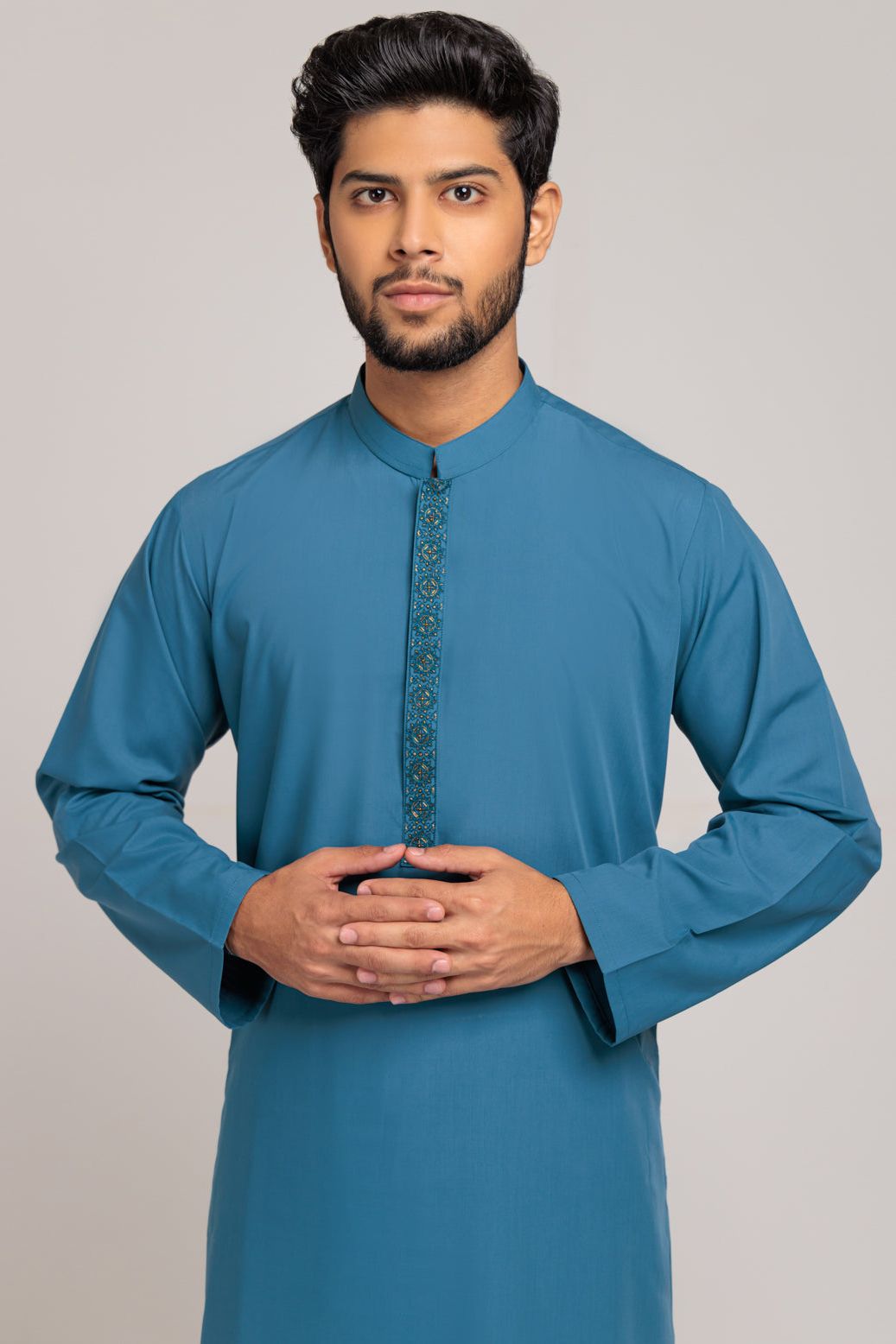Stylish Blended Teal Kurta Shalwar Set for Women - Traditional Pakistani Outfit for Festivals, Weddings & Special Occasions