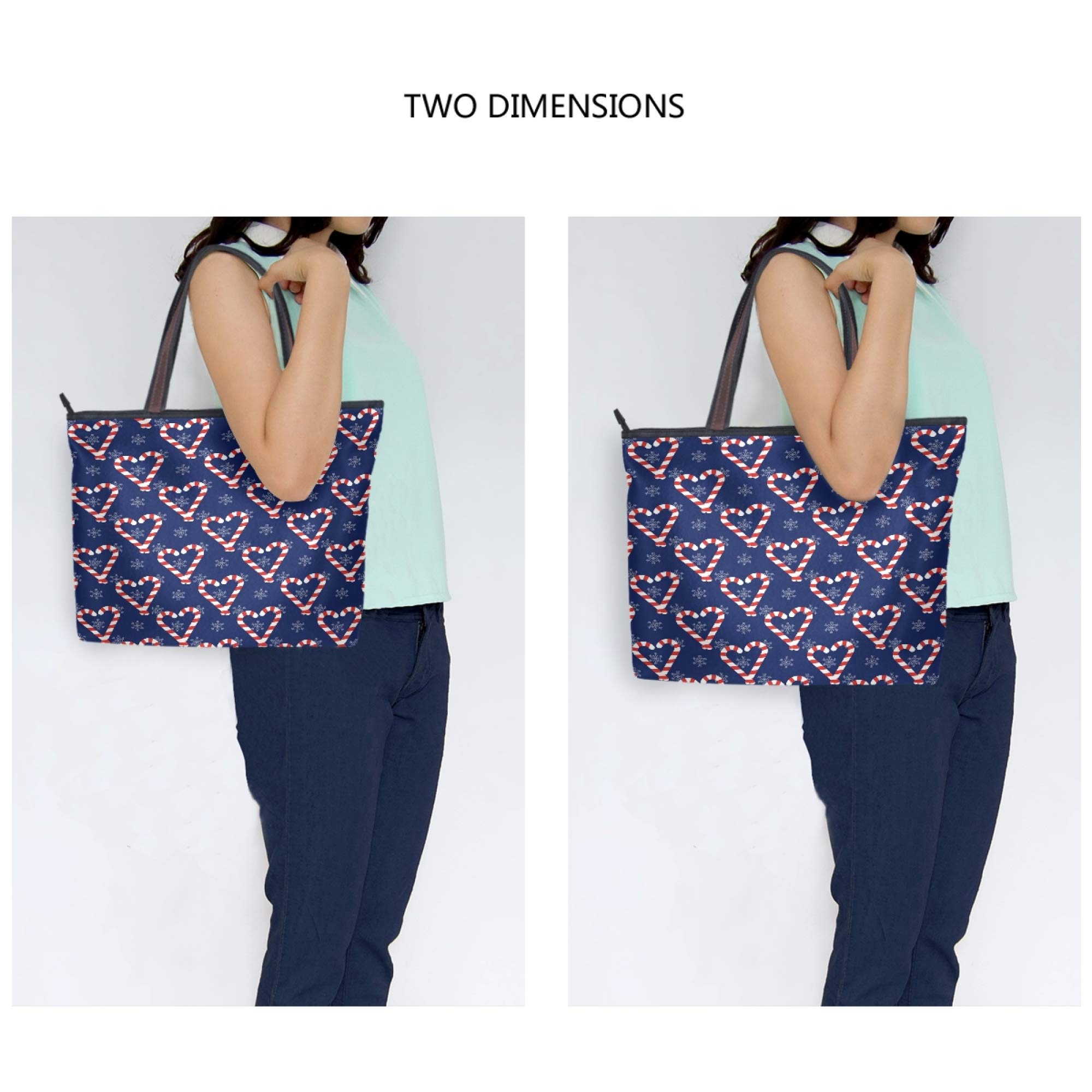 Women's Christmas Tote Bag with Zipper - Holiday Shoulder Handbag for Gift Giving, Party & Travel | Fashionable Large Capacity Purse for Work, Shopping & Daily Use