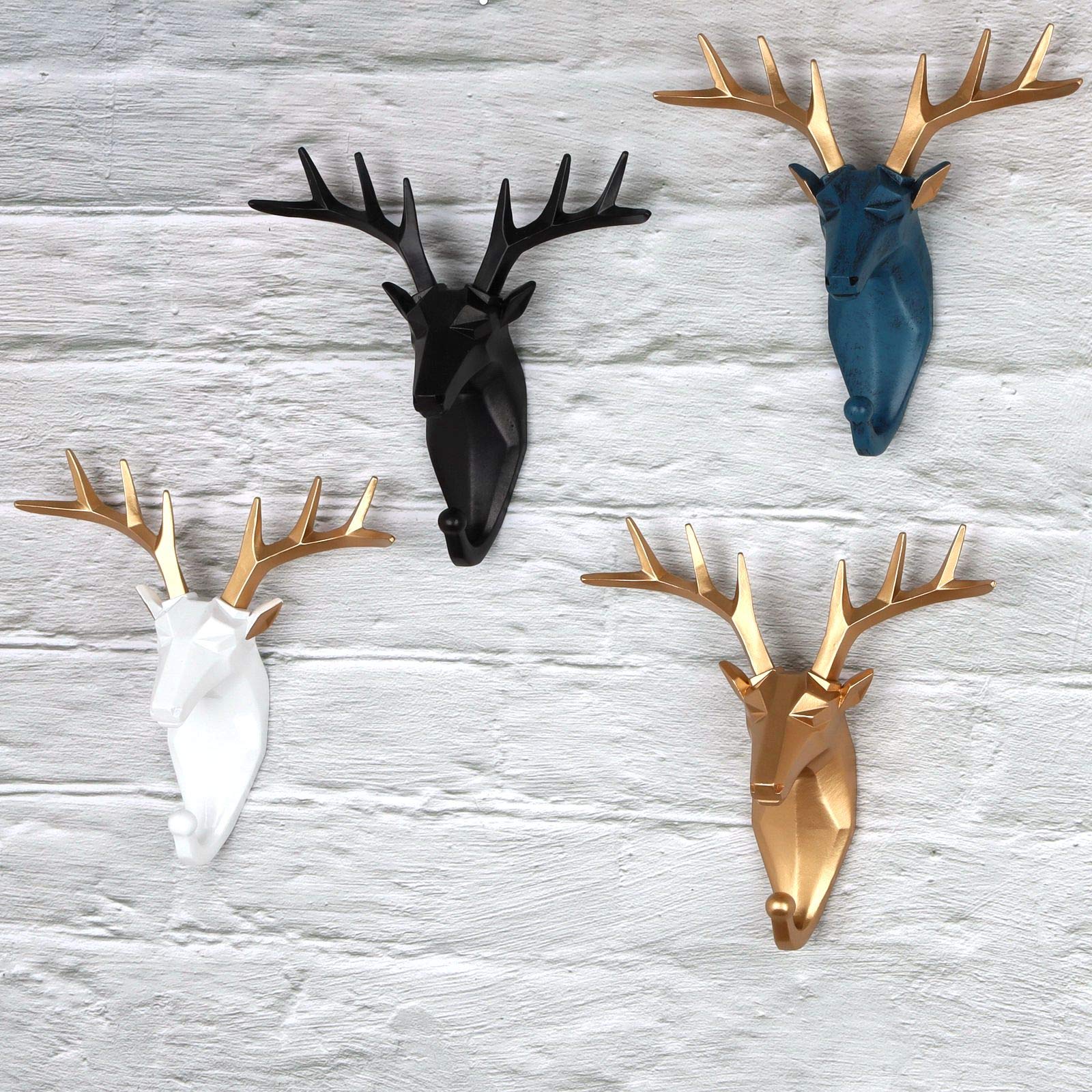 Nordic Deer Antler Wall Hooks - 4 Pack, Heavy Duty Coat & Key Hooks, Modern Elegant Home Decor for Entryway, Bedroom, and Bathroom Organization