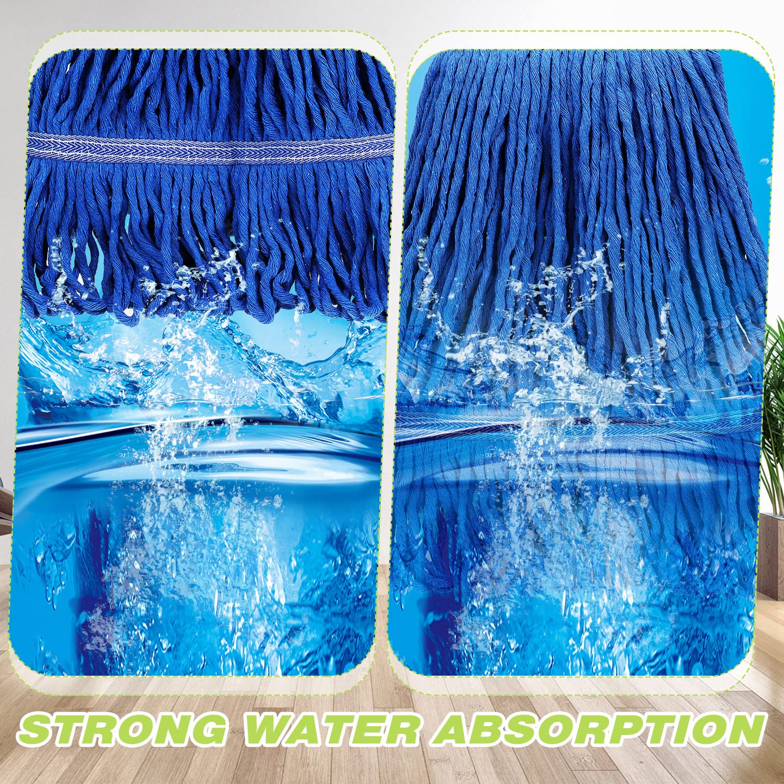 20-Pack Heavy Duty Commercial Mop Heads - Bulk Replacement Refills for Floor Cleaning | Durable Wet Mops for Home, Office & Industrial Use | Ideal for Hospitals, Schools & Janitorial Services