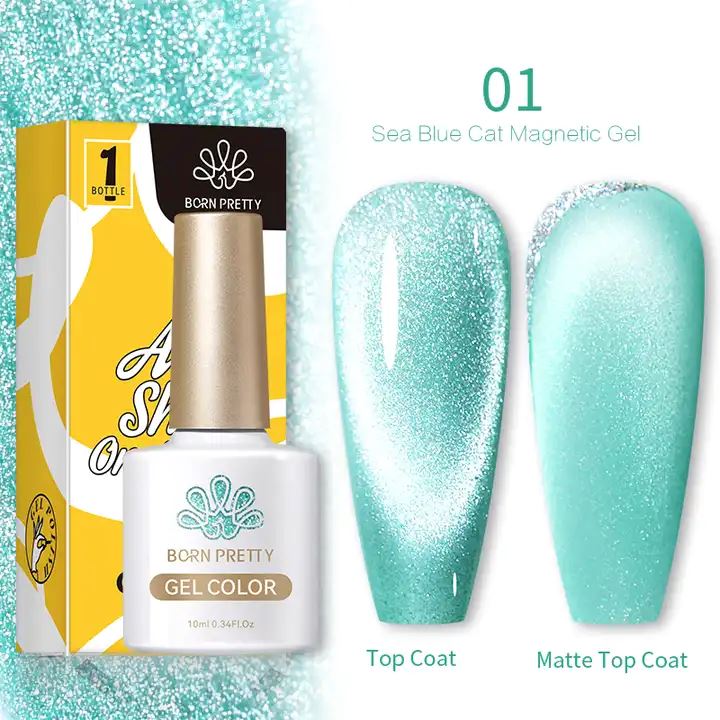 Born Pretty Sea Blue Cat Eye Magnetic Gel Polish - Long-Lasting Nail Lacquer for Salon-Quality Manicures at Home | Perfect for Parties, Weddings & Special Occasions