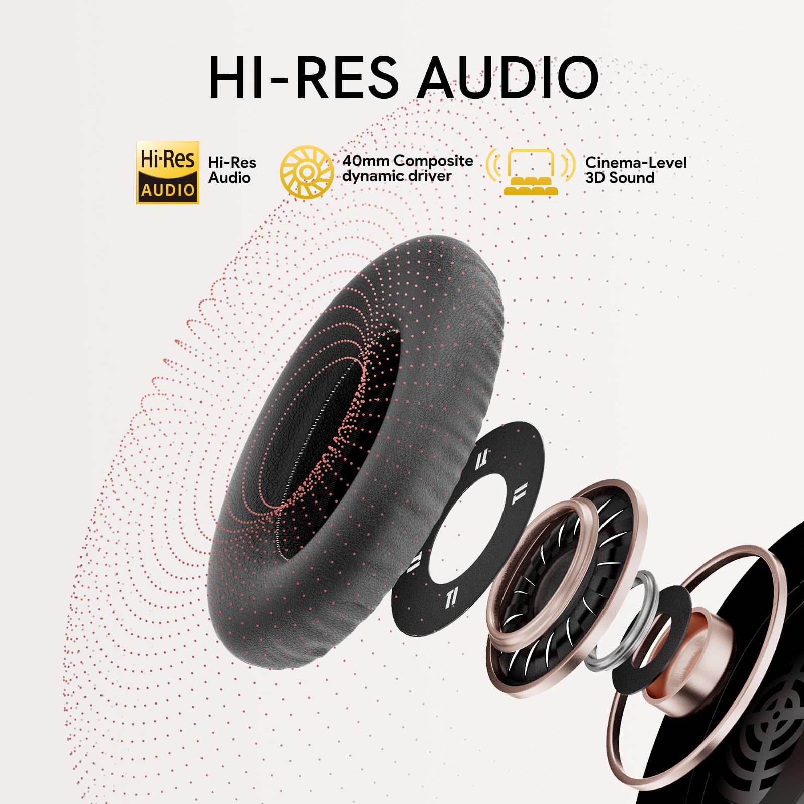 QCY H3 ANC Wireless Headphones & T13 ANC Bluetooth Earbuds - Noise Cancelling Headset with 40H Playtime for Travel, Workout, Commuting (Black)