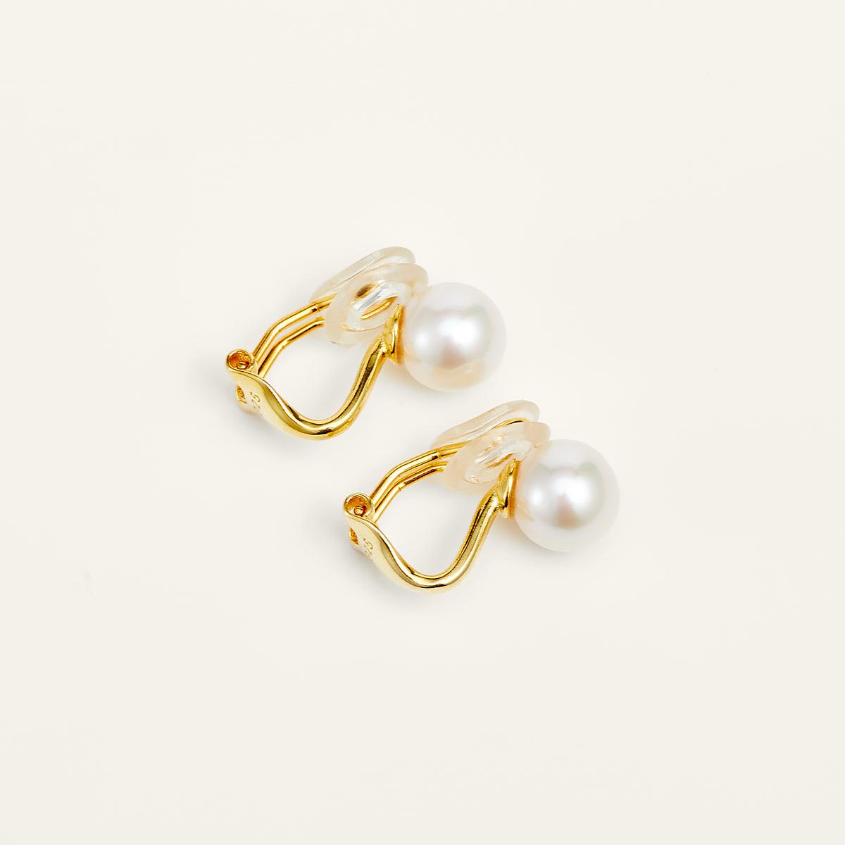 Elegant AAAA Freshwater Pearl Clip-On Earrings for Women – Hypoallergenic Non-Pierced Jewelry for Weddings, Parties & Special Occasions