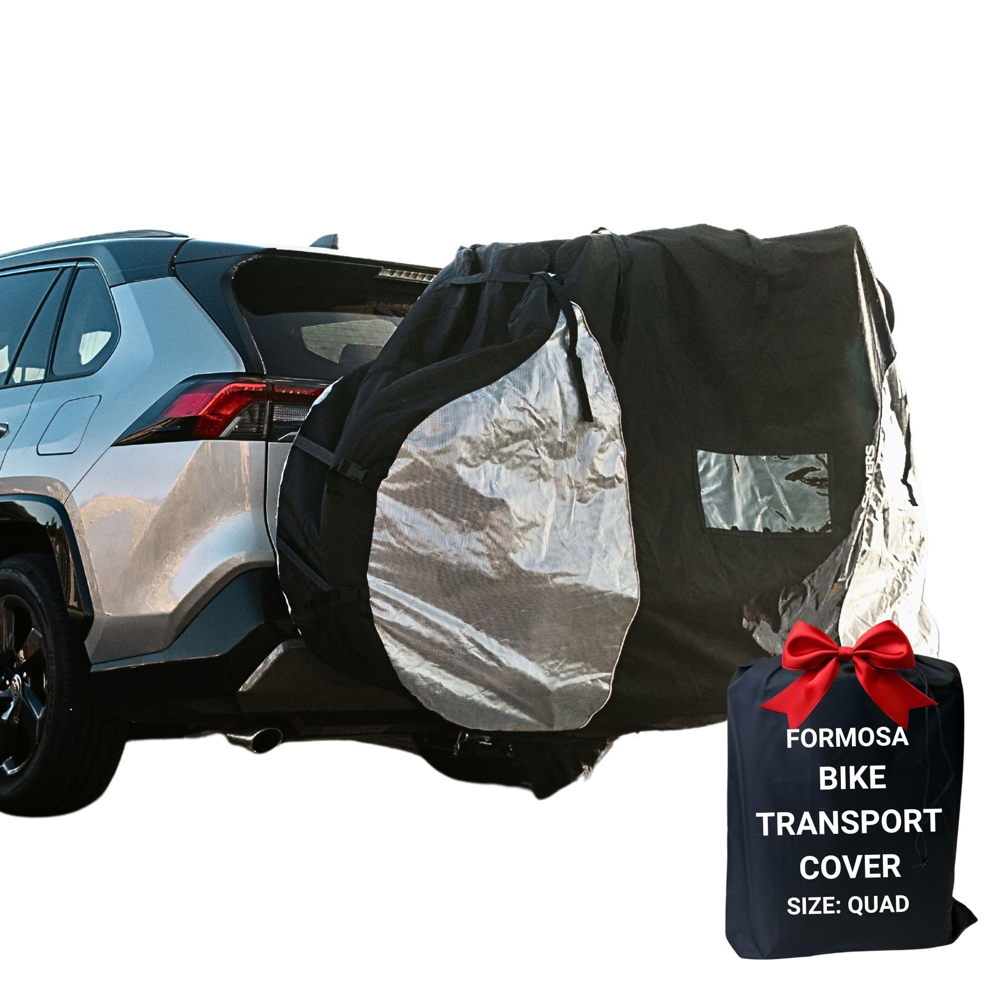 FORMOSA Heavy Duty Waterproof Bike Cover for Travel & Transport - Universal Fit for Single, Dual, Quad Bikes - Electric Bicycle Protection - Perfect for Road Trips, RV Camping & Outdoor Storage