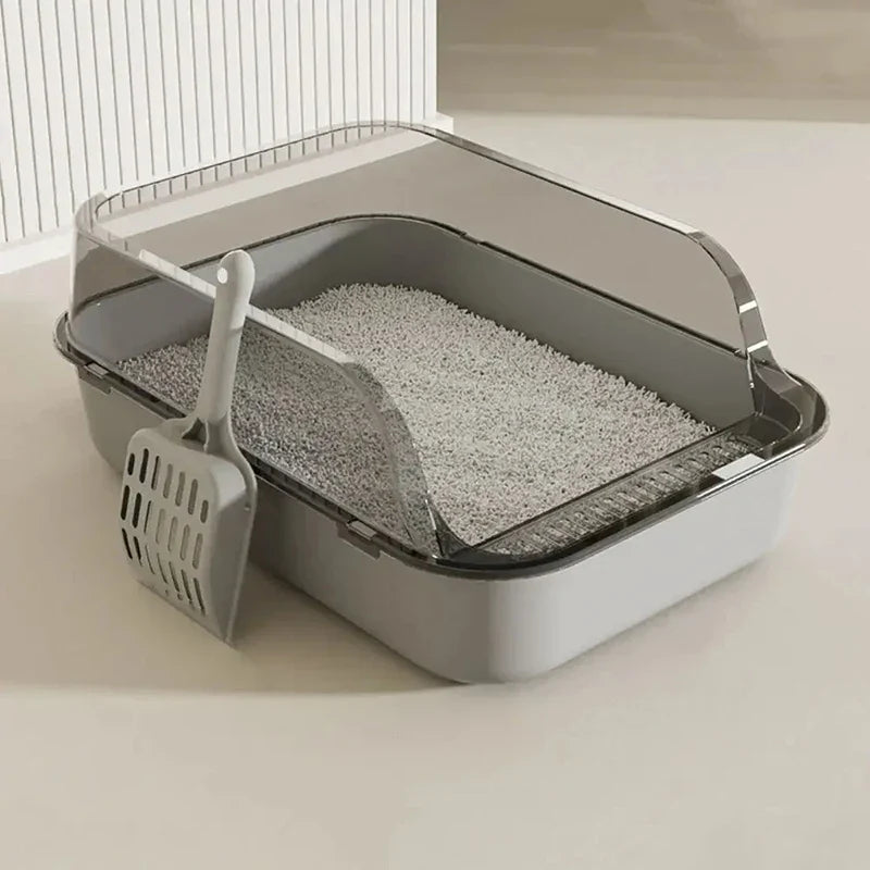 Semi-Enclosed Cat Litter Box with Odor Control - Private Cat Bathroom for Indoor Cats - Perfect for Small Spaces & Apartments