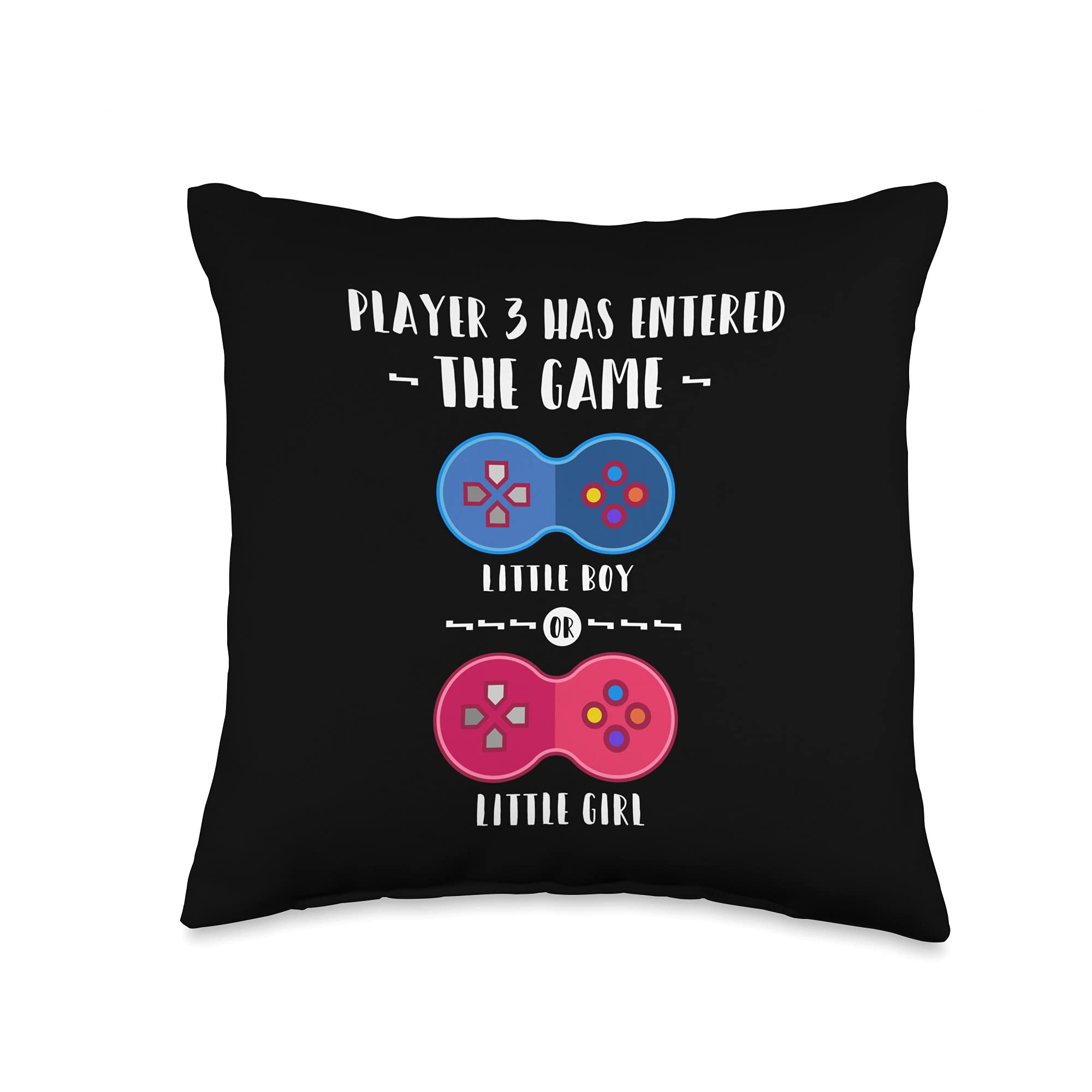 Gender Reveal Throw Pillow - 16x16 Inch Multicolor Gamer-Themed Gift for Baby Announcements & Party Decor