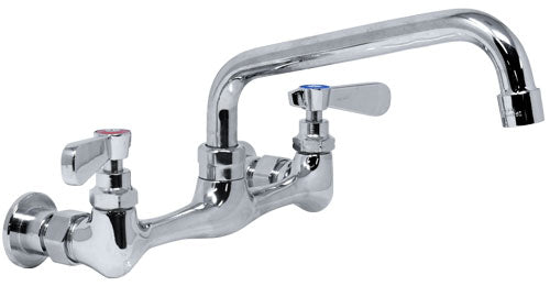 Nella Wall Mount Faucet - 8 Inch Center, 10 Inch Swivel Spout - Perfect for Kitchen Sink, Bathroom Vanity, and Utility Room Installation