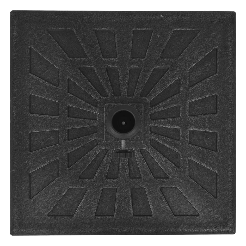 Heavy Duty Resin Square Parasol Base - 41.9 lb Weatherproof Outdoor Umbrella Stand for Patio, Garden, Deck, Poolside & Backyard - Perfect for Sun Shade Market Umbrellas in Black