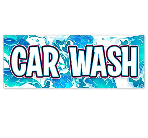 13 oz Heavy-Duty Vinyl Car Wash Banner with Metal Grommets - Durable Non-Fabric Sign for Auto Detailing Business, Car Wash Events & Vehicle Service Promotion