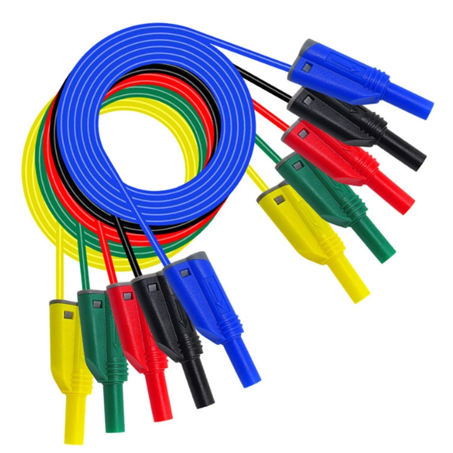 Flyafish 1M 4mm Alligator Clips to Banana Plug Test Lead Cable - Soft RV Multimeter Wire for Electrical Testing, Circuit Repair & DIY Electronics Projects