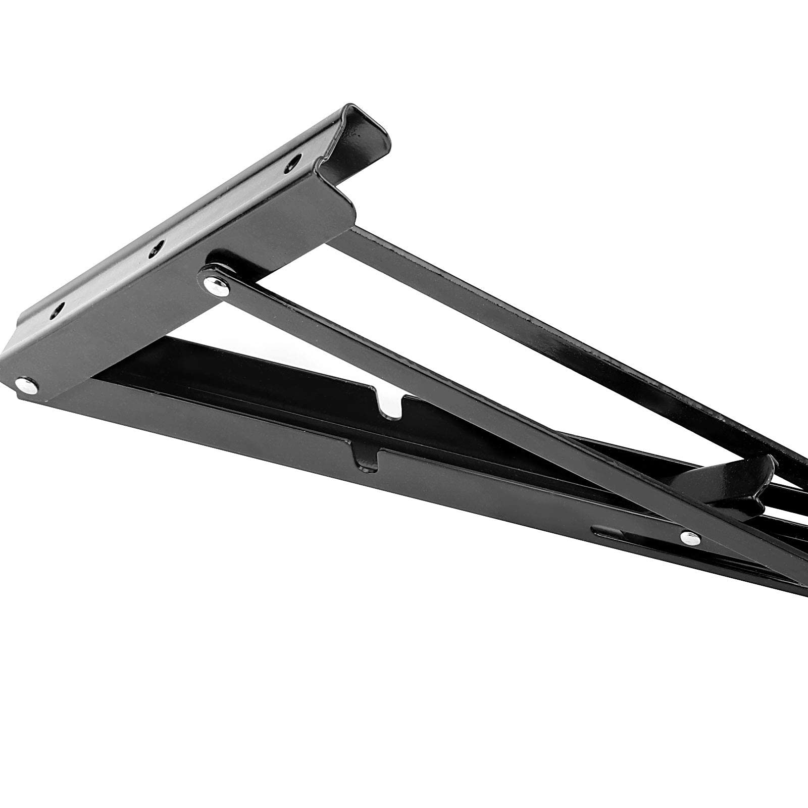 ZOENHOU 4PCS 16 Inch Heavy Duty Folding Shelf Brackets - 330lb Max Load Wall Mounted Metal Collapsible Brackets with Screws for Workbench, Laundry Room, Garage Storage & Home Organization