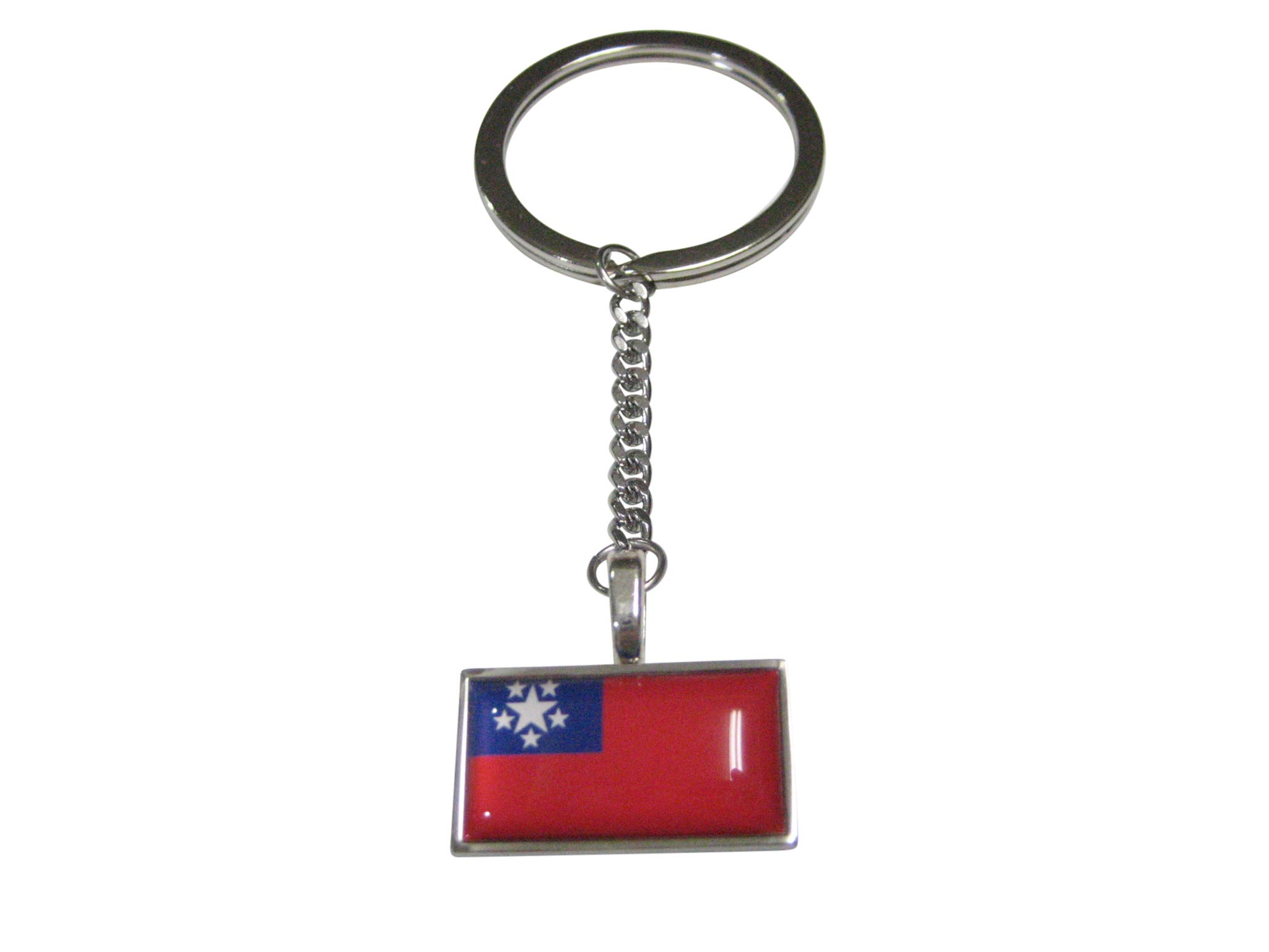 Myanmar Flag Pendant Keychain - Thin Bordered Burma Republic Union Flag Charm for Keys, Bags & Backpacks | Perfect for Travelers, National Pride & Gift Giving
