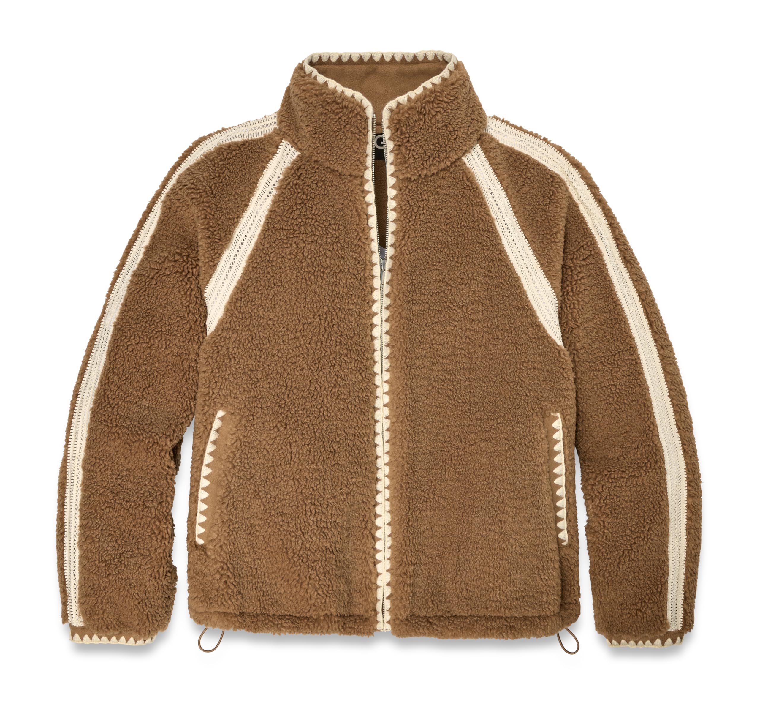 UGG Women's Nikia Crochet Uggfluff Jacket - Cozy Fleece-Lined Winter Coat for Women, Warm Crochet Cardigan with Hood - Perfect for Cold Weather, Outdoor Activities & Casual Wear