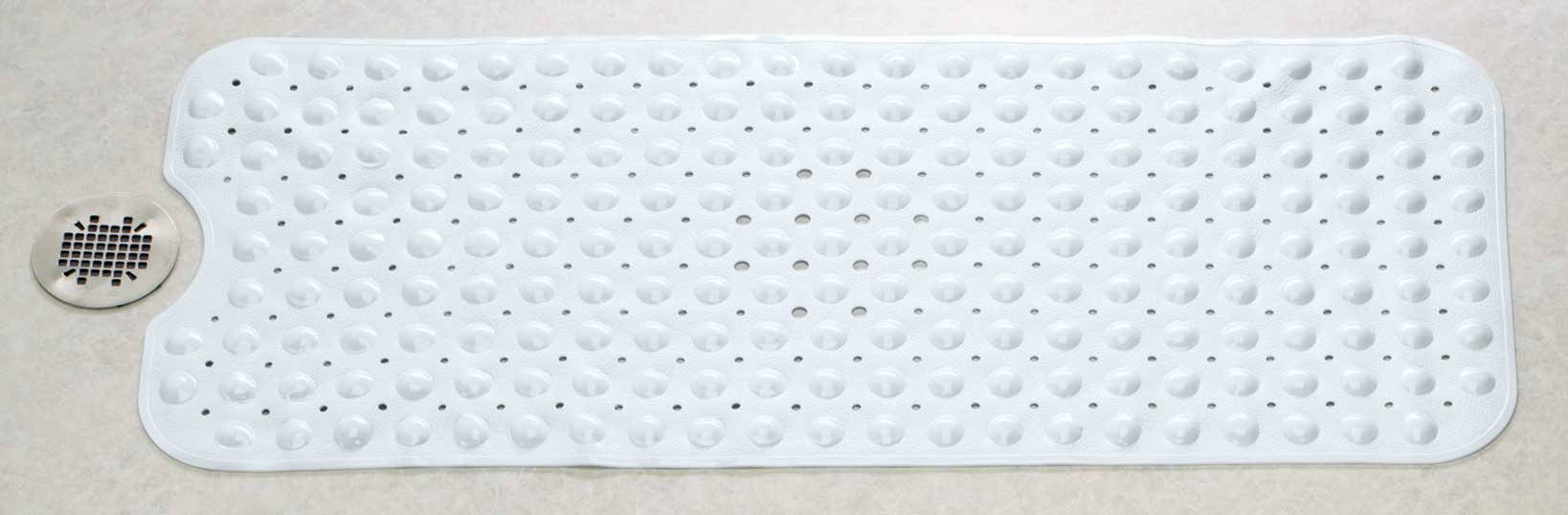 Non-Slip Bath Mat for Shower & Bathtub - Soft, Absorbent, Quick-Dry Bathroom Rug - Perfect for Bathroom Safety & Comfort (White)