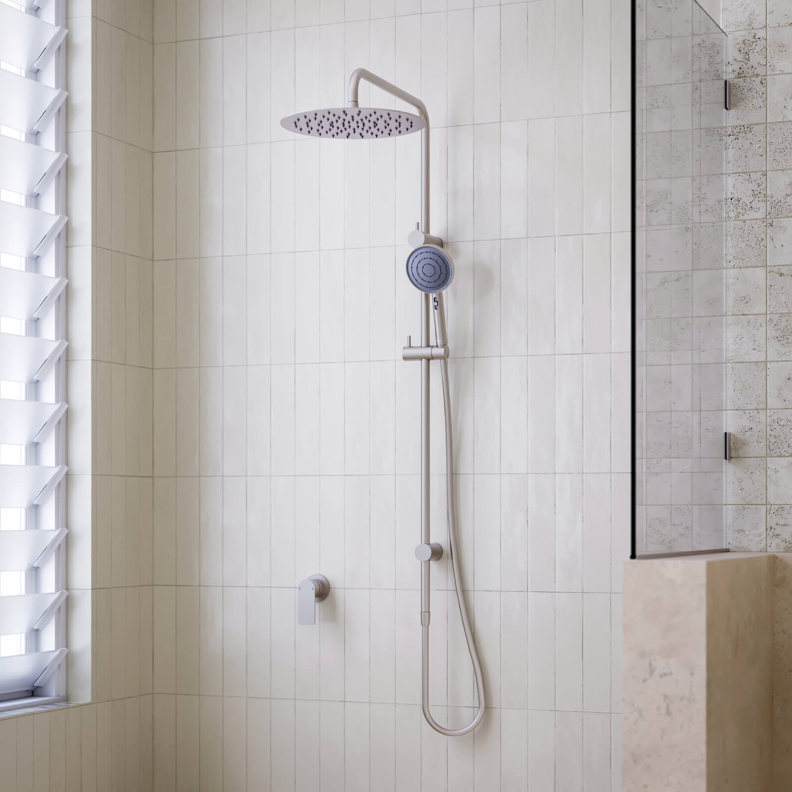Caroma Urbane II Bath and Shower Mixer Tap - Round Gunmetal Finish - Modern Bathroom Faucet for Luxury Home & Spa Experience