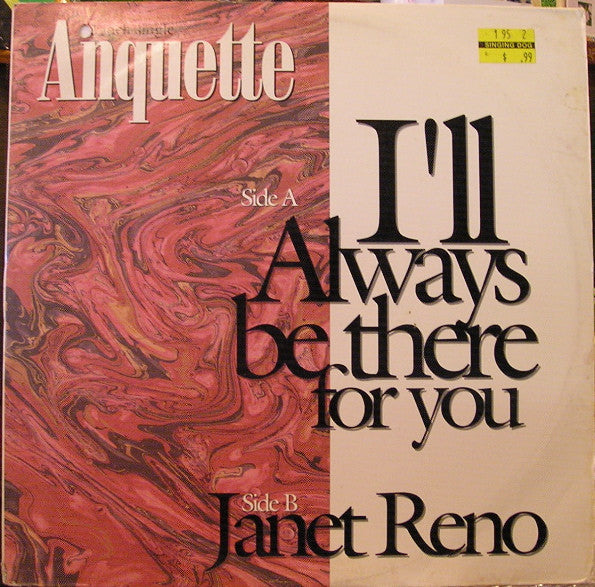 Anquette - I'll Always Be There For You / Janet Reno (12 Inch Promo Vinyl, NM or M Condition) - Perfect for DJs, Collectors & Vintage Music Lovers