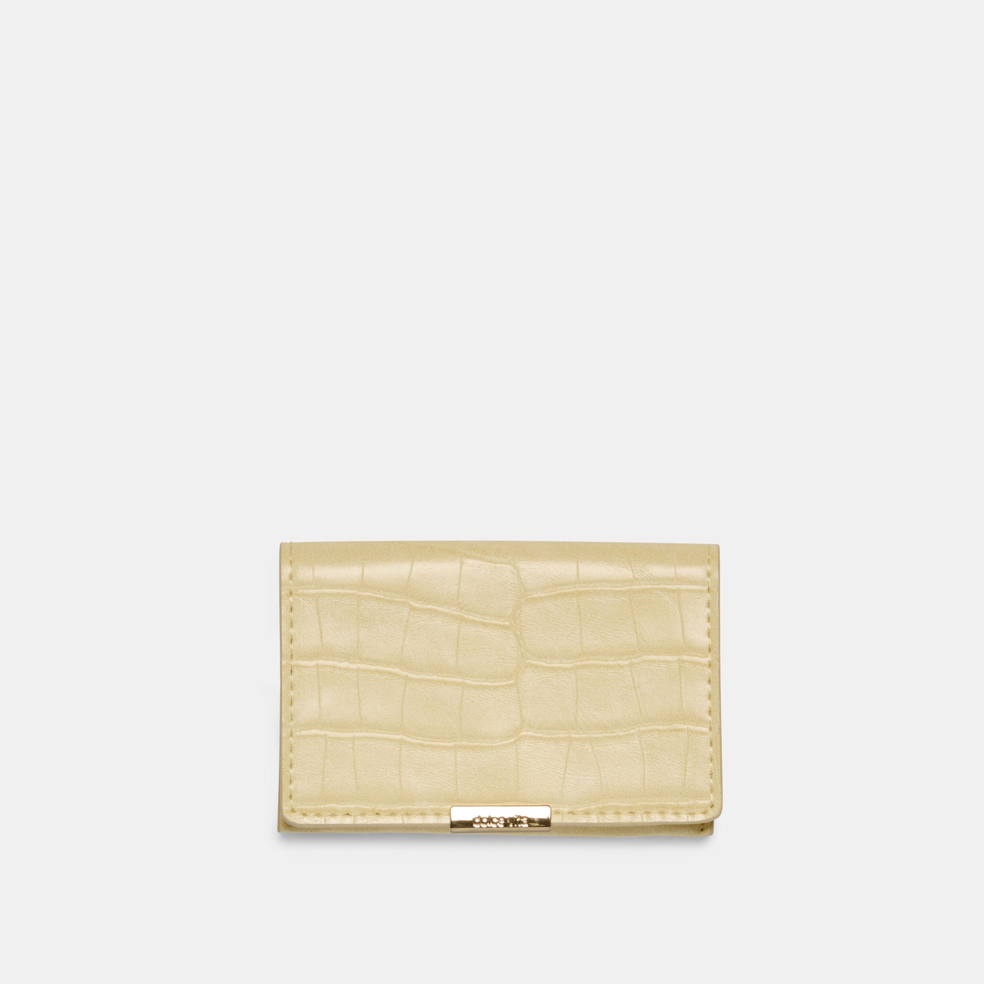 Stella Mini Me Wallet in Butter Yellow Crocodile Embossed Leather - Perfect for Everyday Use, Travel & Gift Giving
