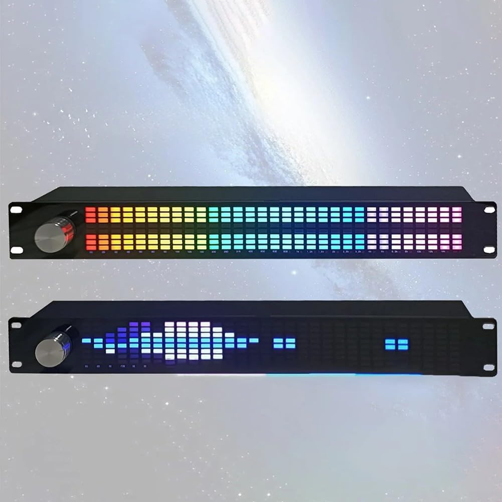 31-Band Music Spectrum Display with Dual Channel 15-Band Digital Equalizer - Professional Audio Visualizer for DJs, Home Theater & Music Studios | Perfect for Live Performances & Party Lighting