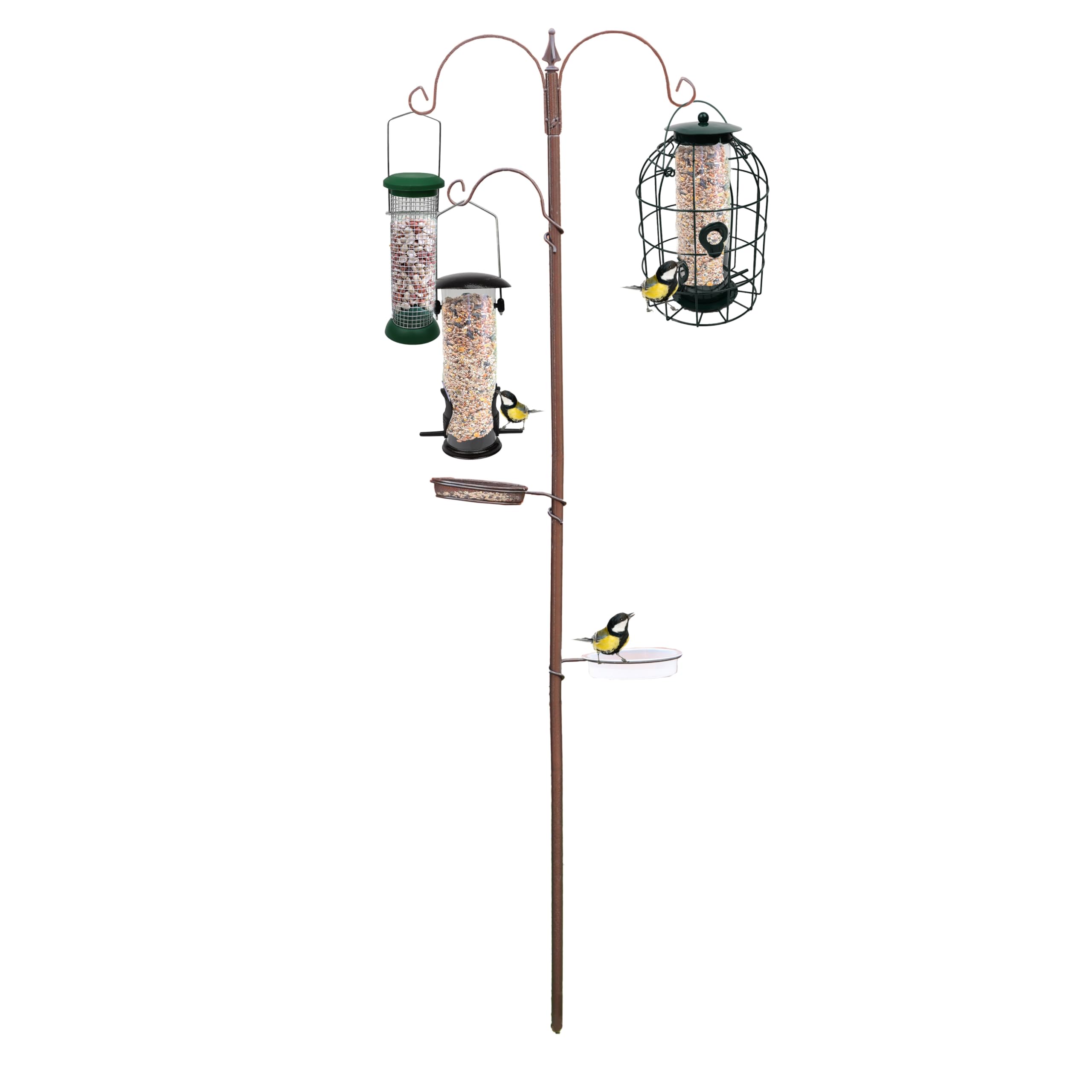 DIVCHI Hanging Bird Feeder with 2 Dishes - Garden Decor for Small Birds