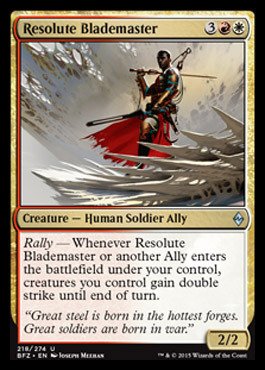 Magic: The Gathering Resolute Blademaster Foil Card (218/274) - Battle for Zendikar Expansion - MTG Collectible Trading Card Game for Deck Building & Strategy Battles