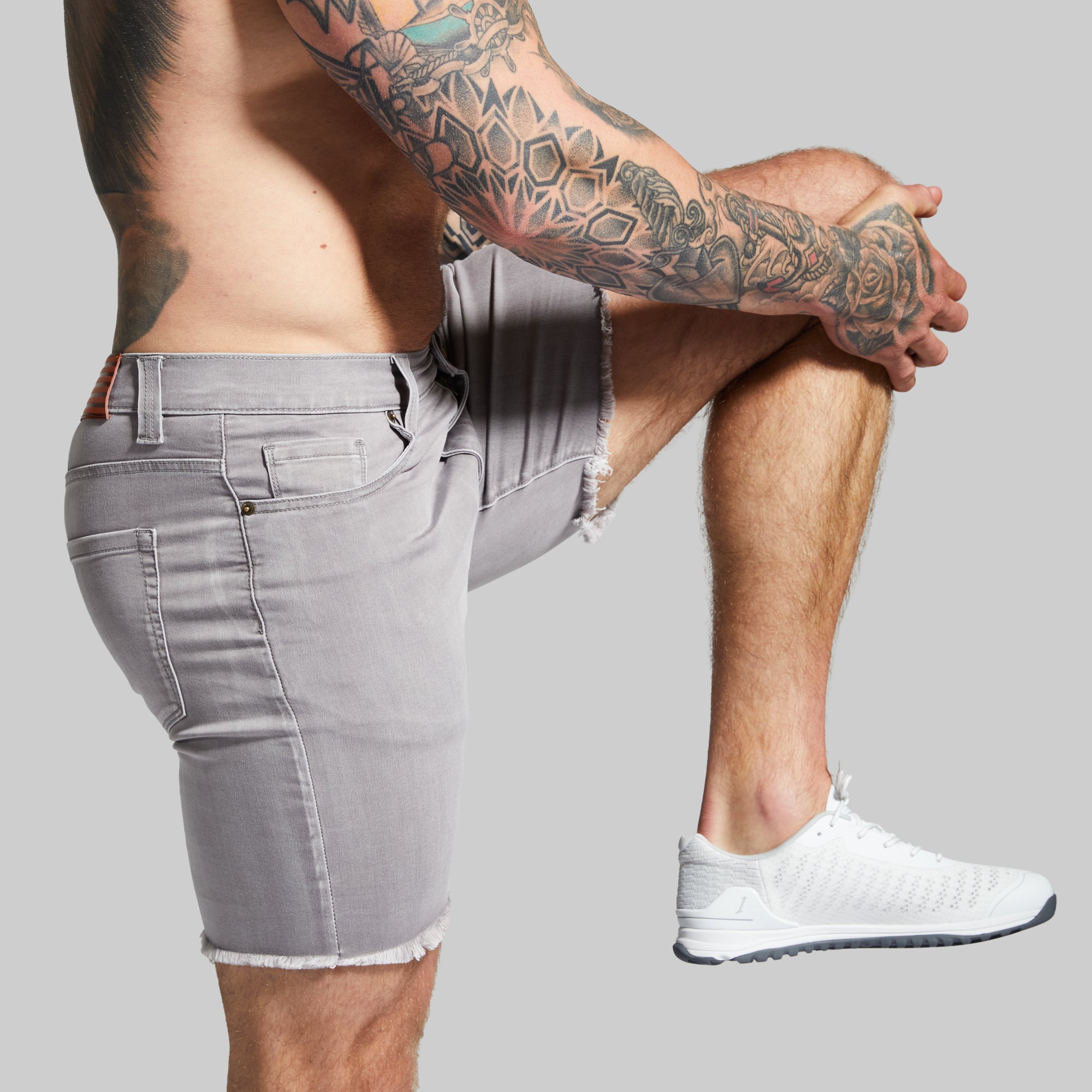 FLEX Stretchy Jort 7 - Comfortable Denim Shorts for Men & Women (Grey) | Perfect for Casual Wear, Summer Outfits & Outdoor Activities