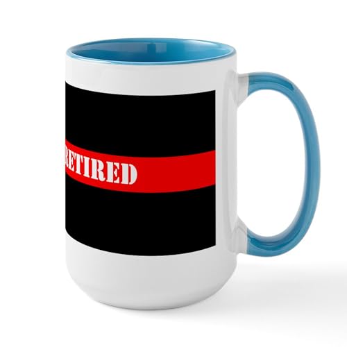 White/Blue Inside - Retired Firefighter Mugs