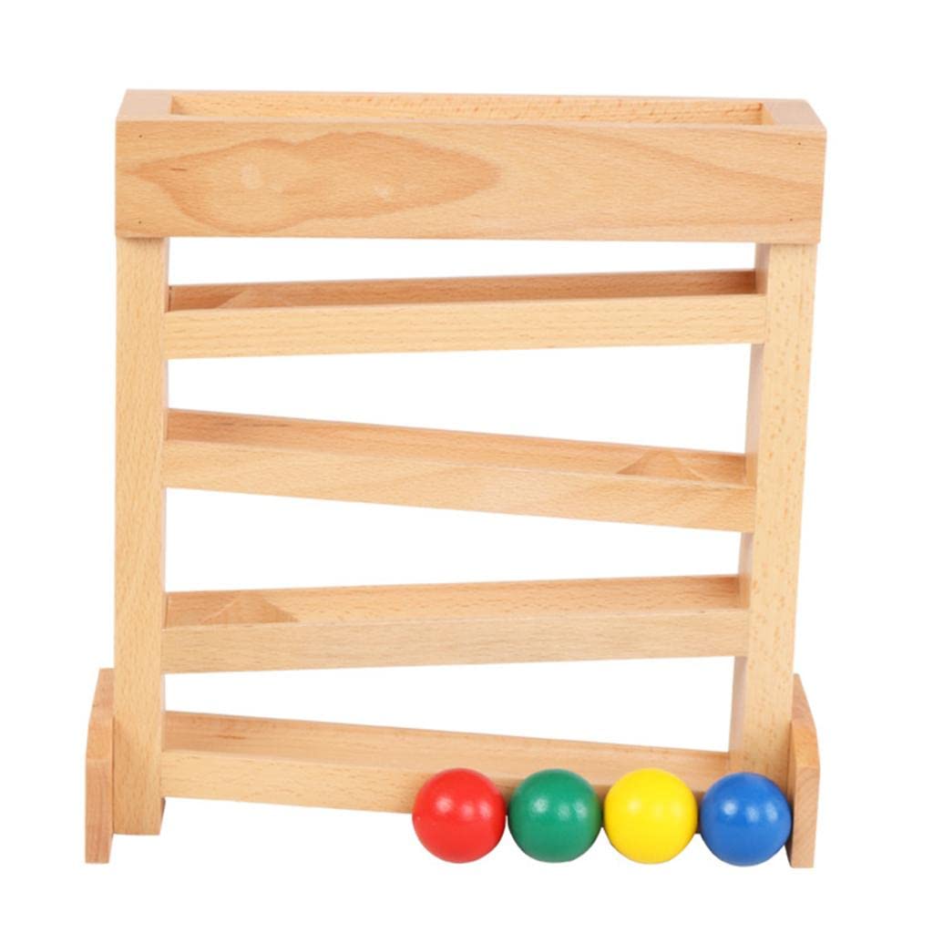Montessori Wooden Ball Racer Ramp Track Set - Educational Toys for Toddlers Age 2+ | STEM Learning Toy for Boys & Girls | Perfect Birthday Gift for Kids | Indoor Play & Early Childhood Development Activity
