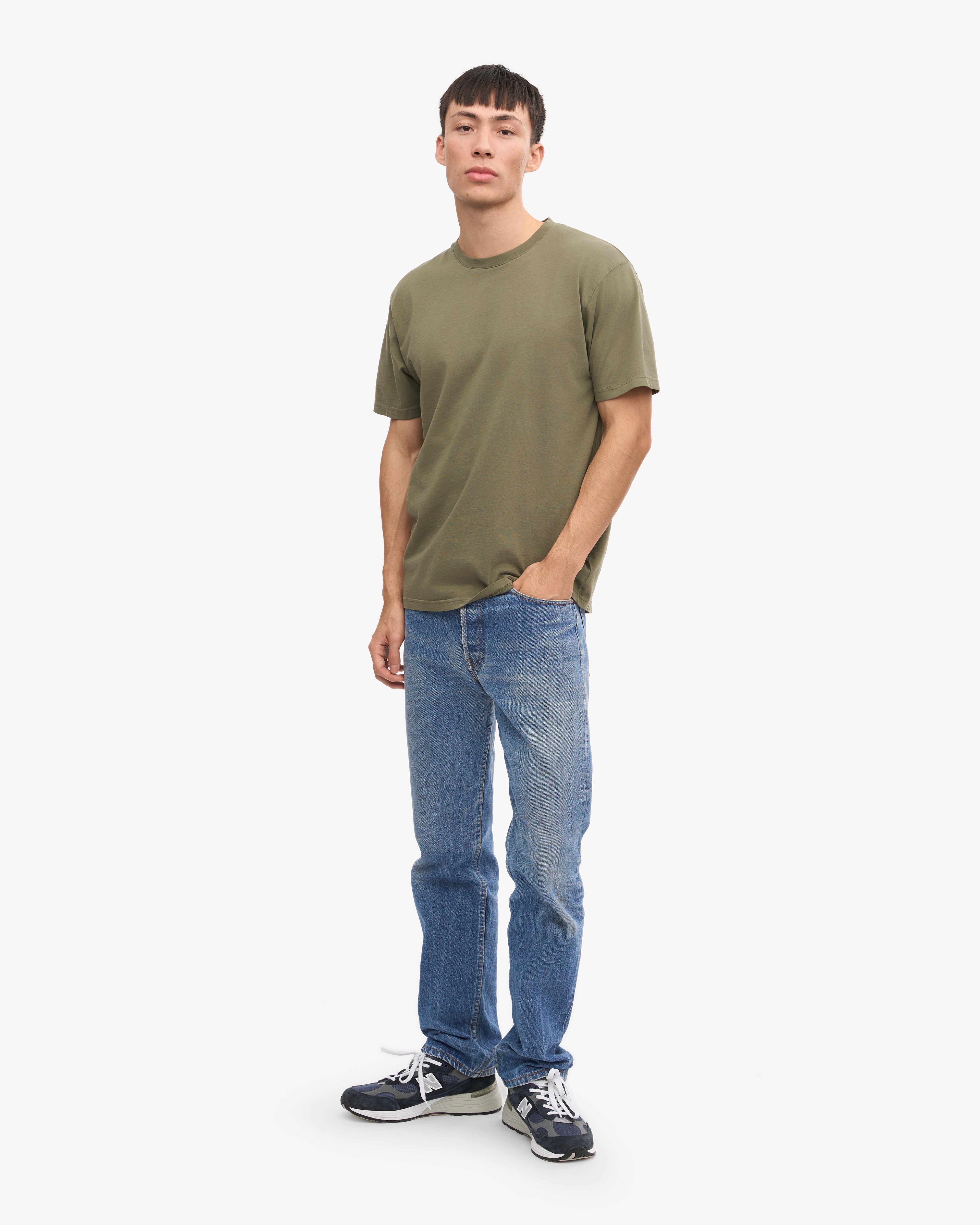 Classic Organic Cotton T-Shirt for Men & Women | Soft & Comfortable | Dusty Olive Green | Eco-Friendly Casual Wear for Everyday Outfits & Sustainable Fashion
