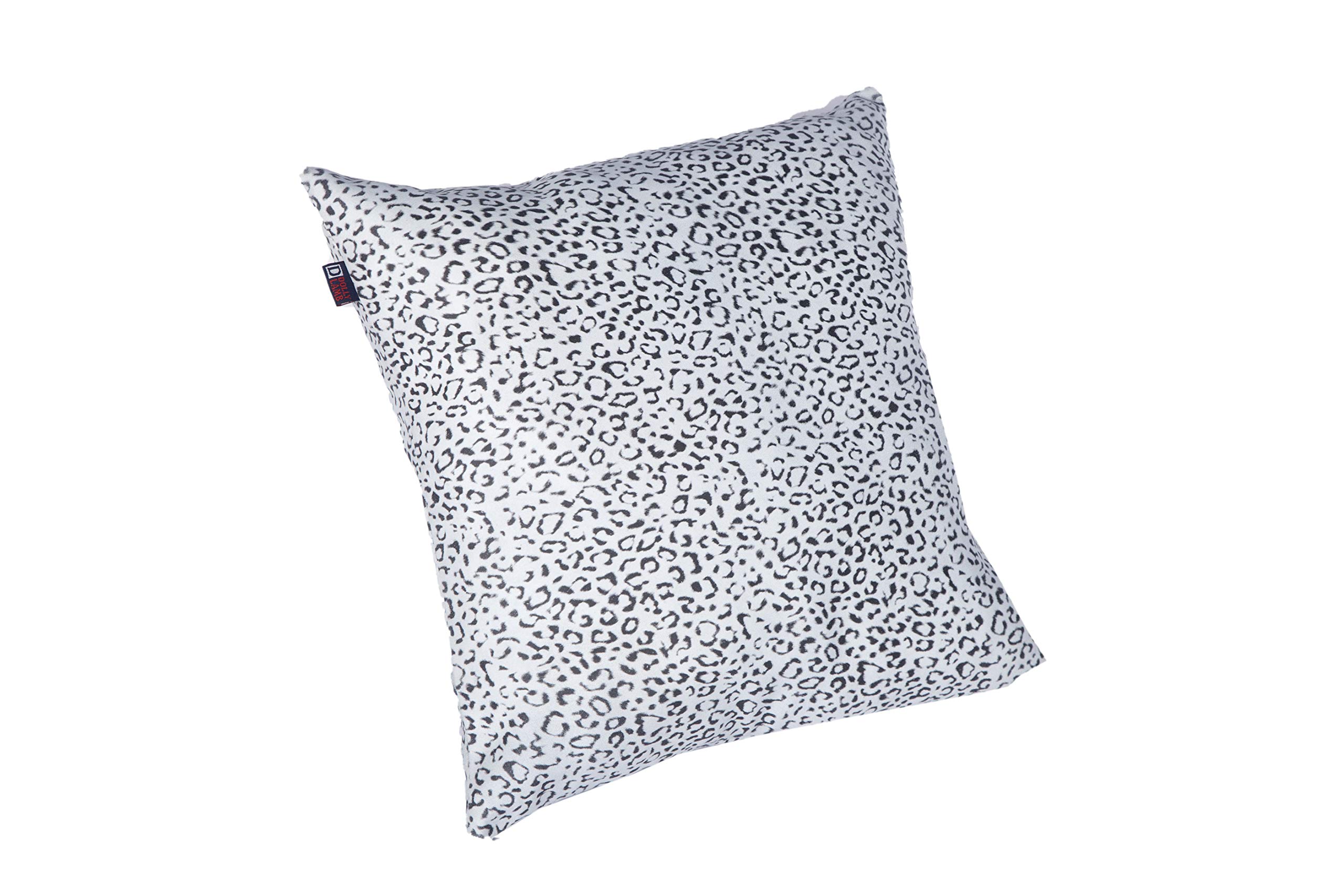 Premium Lambskin Printed Suede Leather Pillow Covers - 18x18 Inch Decorative Throw Pillow Cases for Sofa, Couch & Bed - Luxury Home Decor for Living Room, Bedroom & Office - Set of 2 White Cushion Covers - Perfect for Cozy Home Styling and Gift Giving