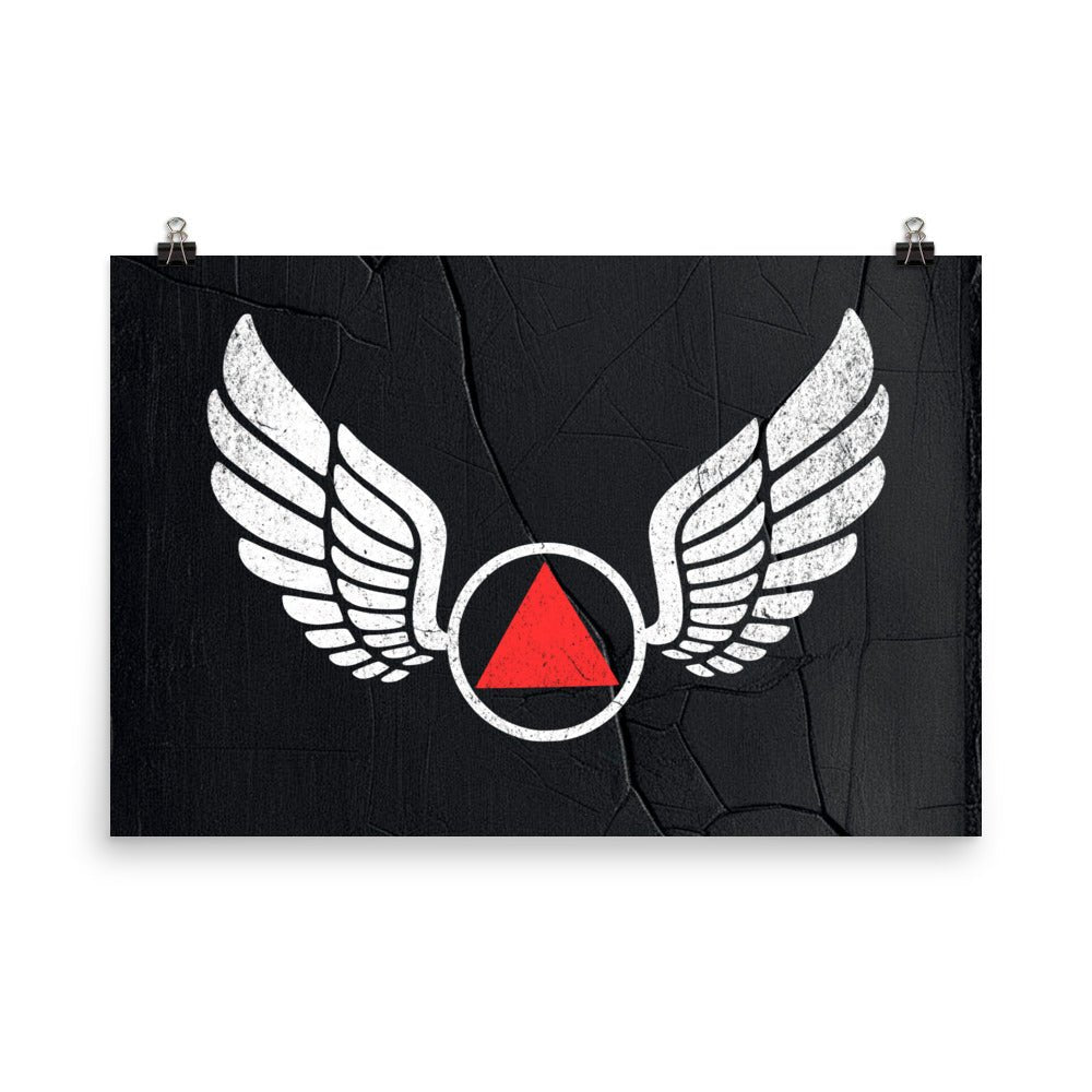 Wings of Recovery Motivational Poster - Red Triangle Edition for Home, Office & Gym Decor