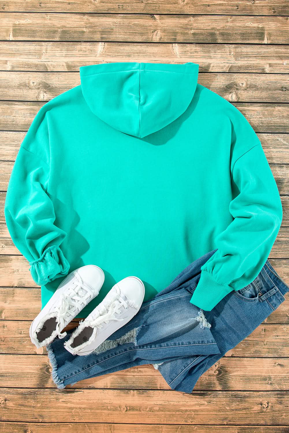 Aruba Blue Fleece Hoodie for Men & Women - Soft & Warm Zip Up Sweatshirt with Pockets - Perfect for Outdoor Activities, Casual Wear & Travel