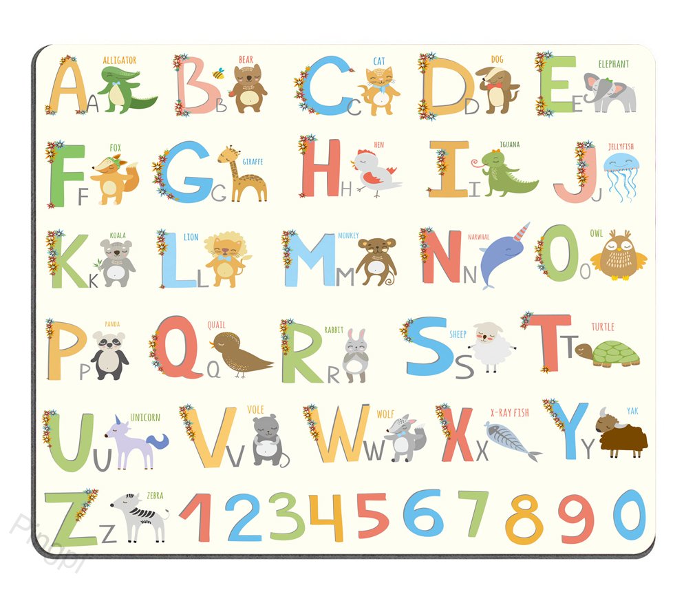 Alphabet Mouse Pad - Large Non-Slip A to Z Learning Tool for Kids & Babies - Perfect for Gaming, Office & Home Computer Use