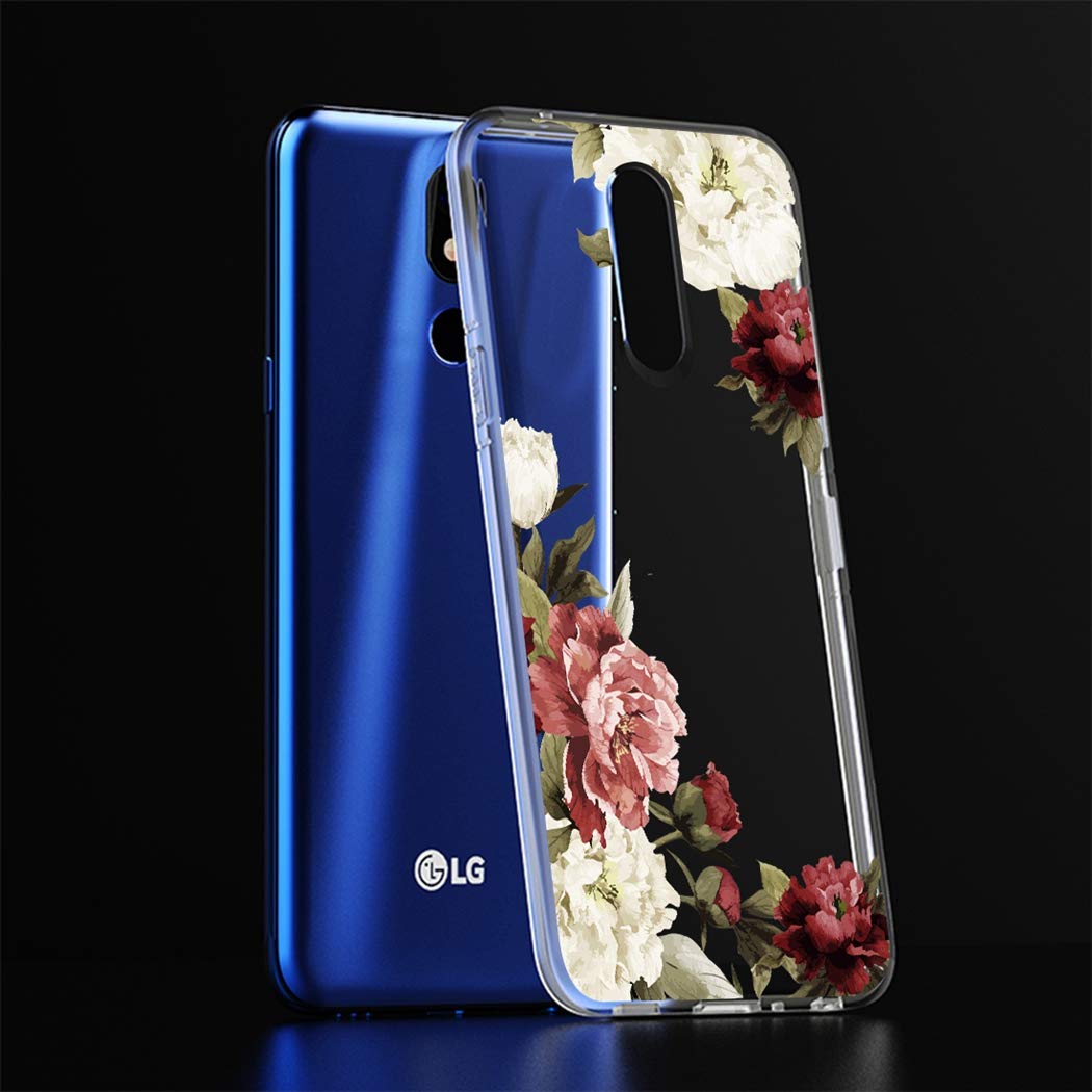 Cute Clear Slim Flower Pattern Soft TPU Protective Phone Case for LG Stylo 4/Plus & Q Stylus - Shockproof Flexible Cover for Women & Girls (Blossom Design) - Perfect for Daily Use, Work & School