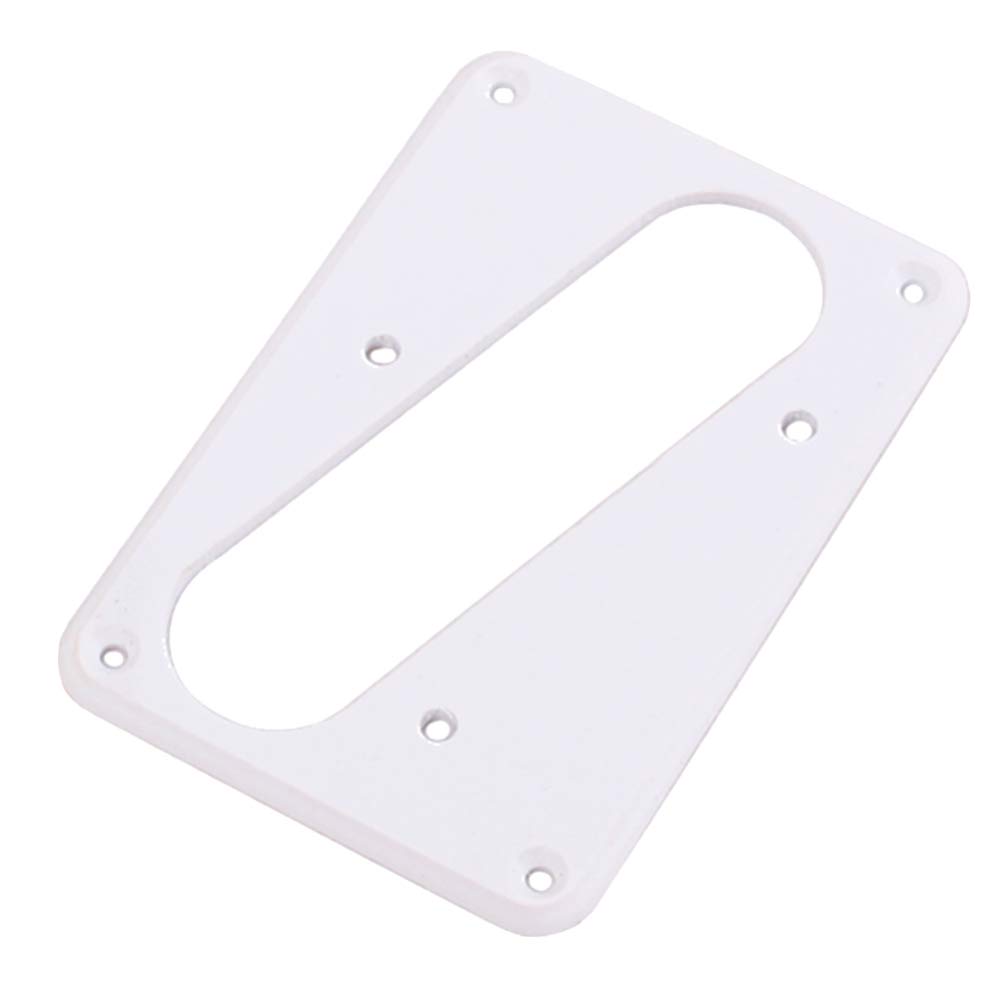 ARTIBETTER Flat Metal Humbucker Pickup Cover & Mounting Ring for Telecaster Electric Guitar - Replacement Bridge Plate Cover for Guitar & Bass (White) - Perfect for DIY Guitar Upgrades & Professional Repairs