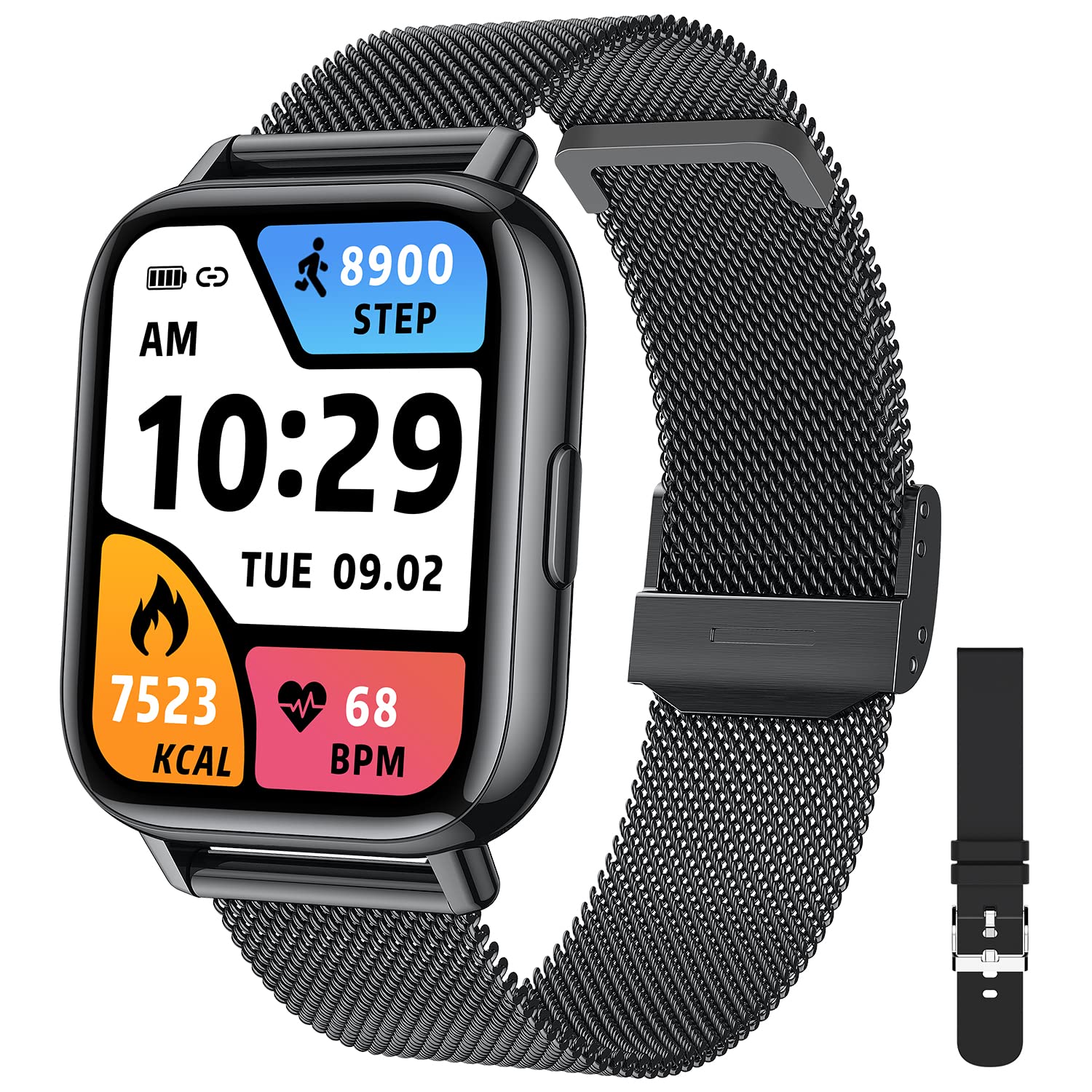 Smart Watch for Women & Men - IP68 Waterproof Fitness Tracker with Heart Rate, Blood Oxygen & Sleep Monitor | Step Counter, Touch Screen | Compatible with Android & iOS | Perfect for Running, Sports & Daily Activity Tracking