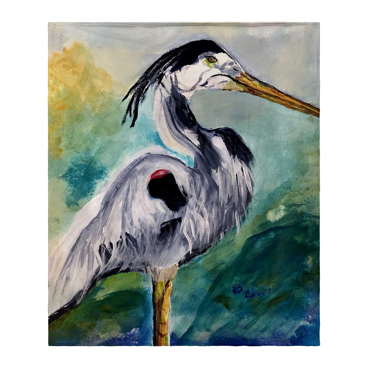Betsy Drake Blue Heron Throw Blanket - Soft & Cozy Decorative Throw for Couch, Bed, or Sofa - Perfect for Home Decor, Gifts, and Cozy Evenings