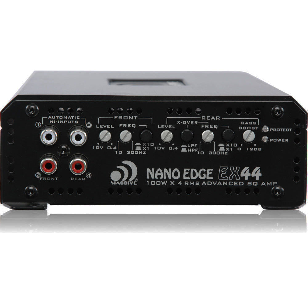 EX44 100W RMS x 4 Channel Car Amplifier - 4 Ohm Stable High Power Audio Amp for Car Stereo System | Perfect for Car Audio Upgrades, Bass Boost & Clear Sound Enhancement