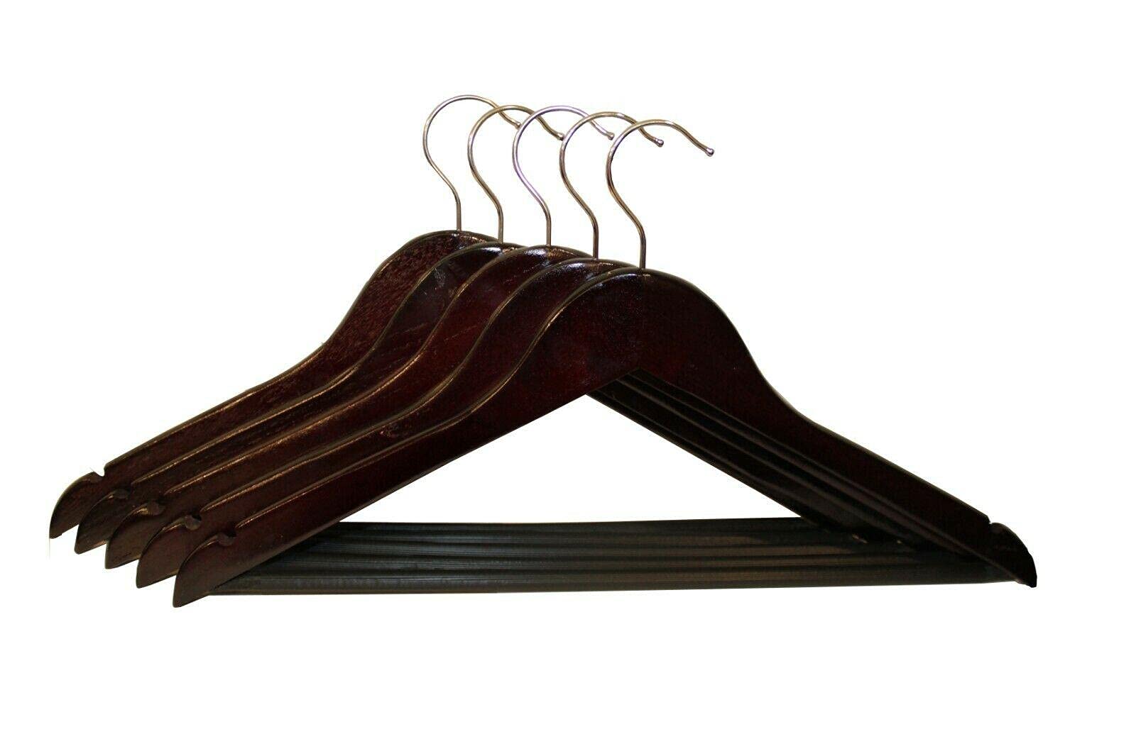 SensaitiN Wooden Clothes Hangers for Coats, Pants, and Shirts - Cherry Wood Closet Organizer for Dorm Room, Bedroom, and Home Organization Essentials